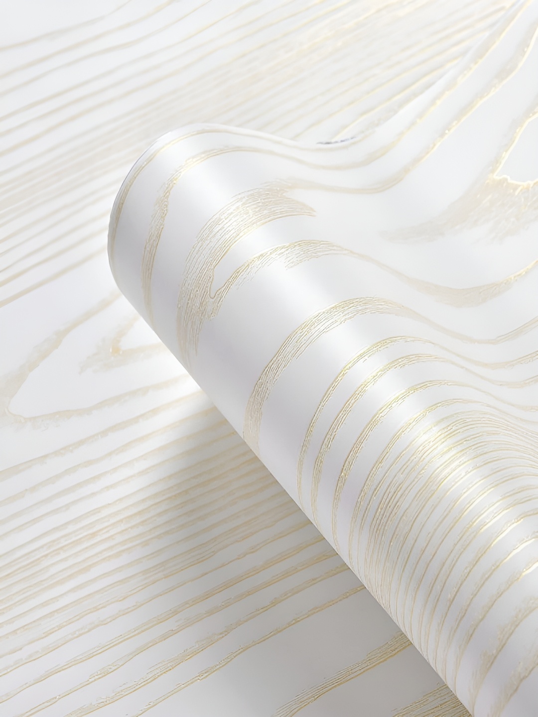 

ANNA CREATIONS White & Gold Toned Printed Self-Adhesive Waterproof Wall Sticker