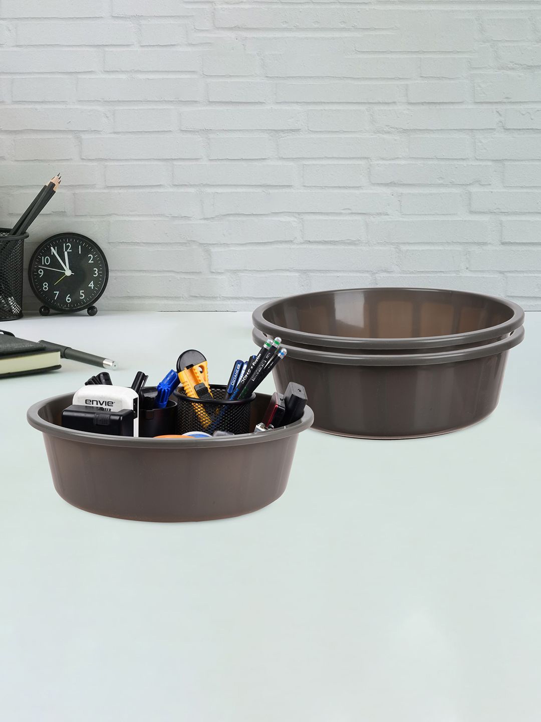 

Kuber Industries Grey 3 Pieces Regular Desk Organisers