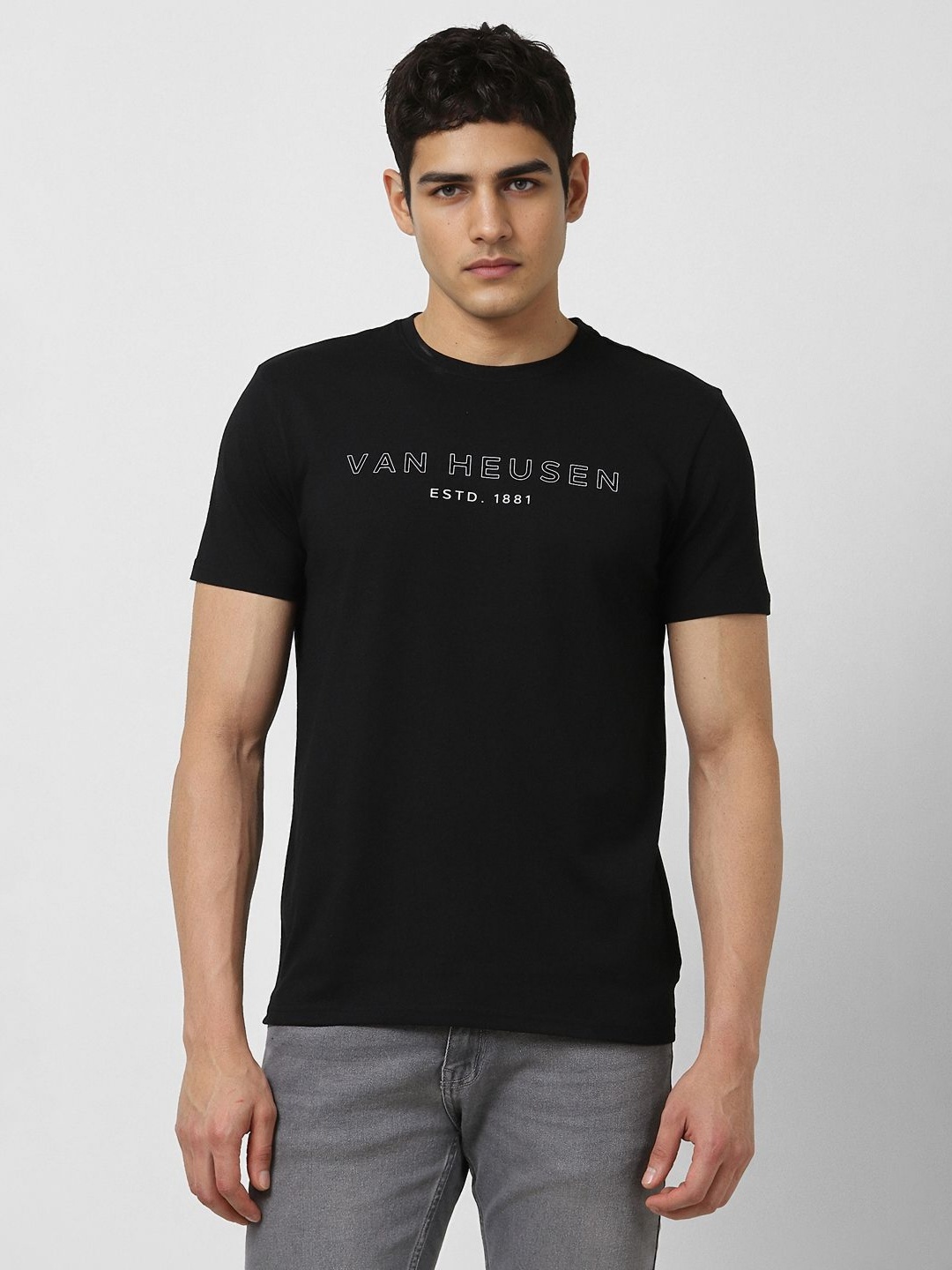 

Van Heusen Sport Men Brand Logo Printed T-shirt, Black