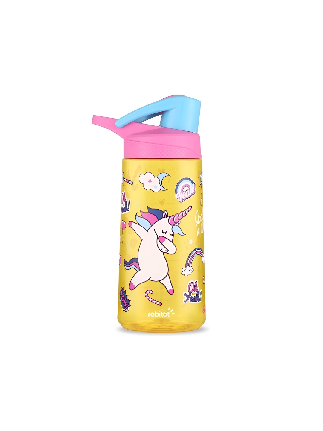 

Rabitat Sizzle Kids Yellow & Pink Printed Tritan Water Bottle 550ml