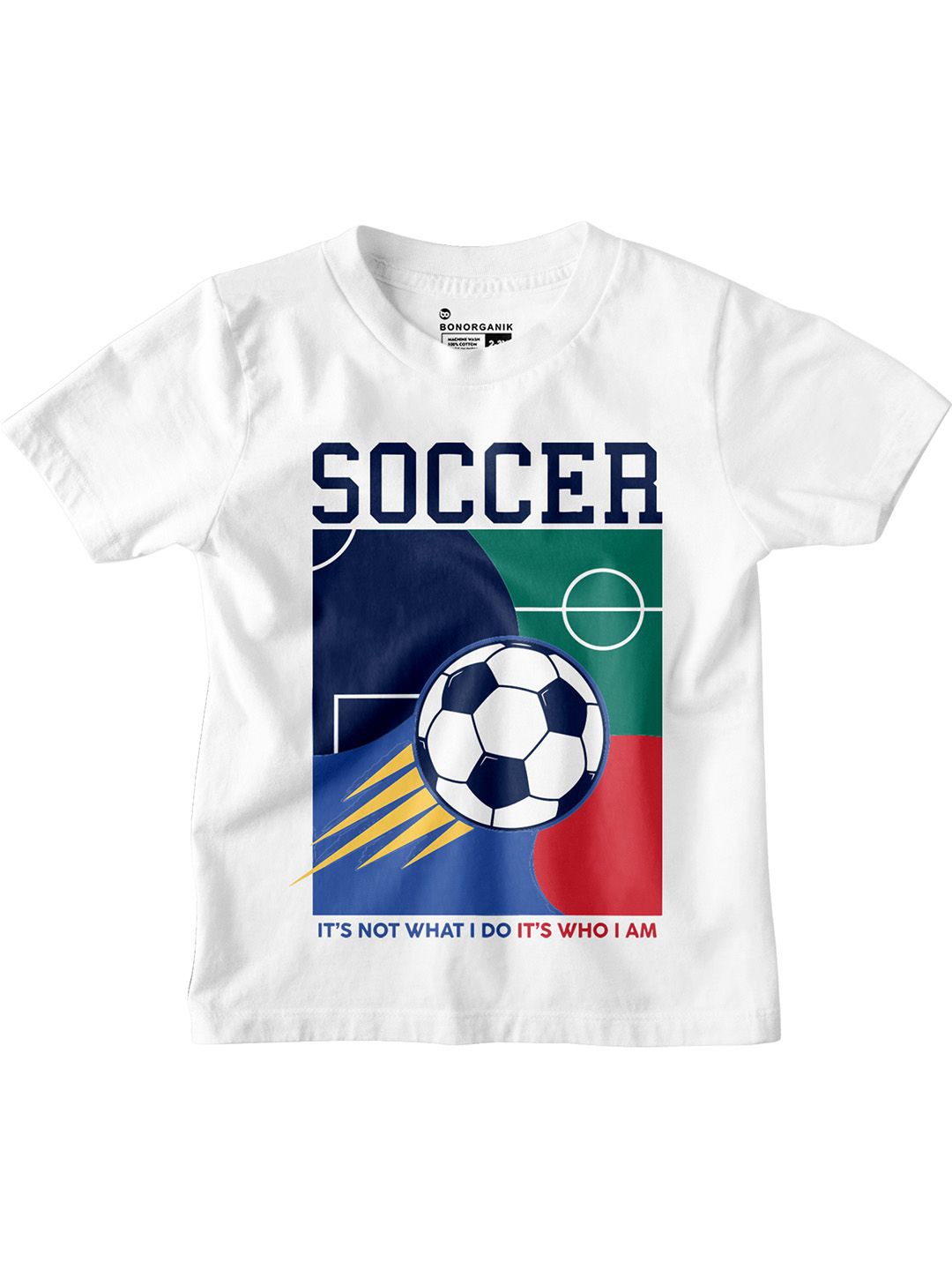 

BonOrganik Boys Graphic Printed Round Neck Cotton T-shirt, White