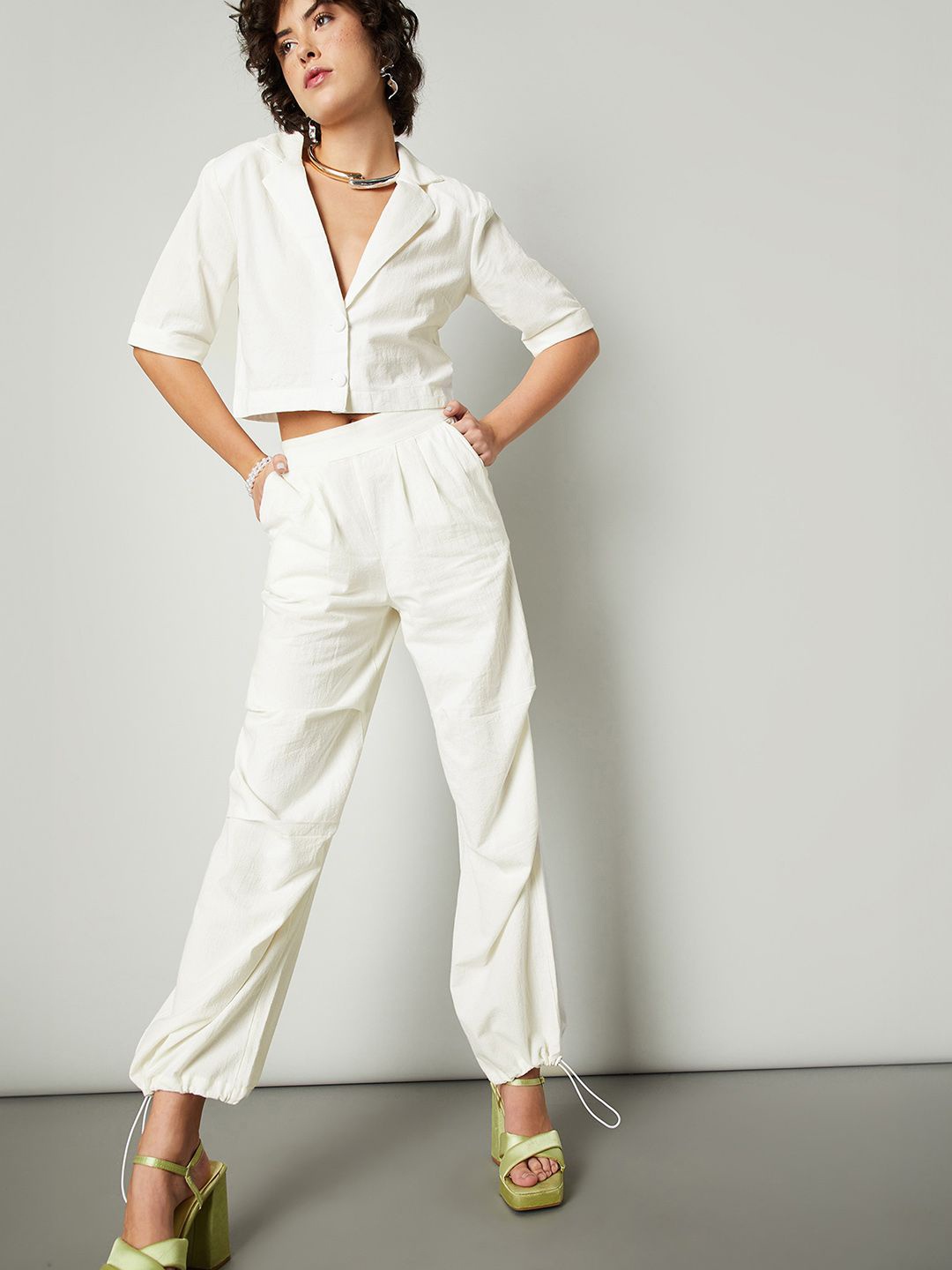 

max Women Pleated Trousers, White