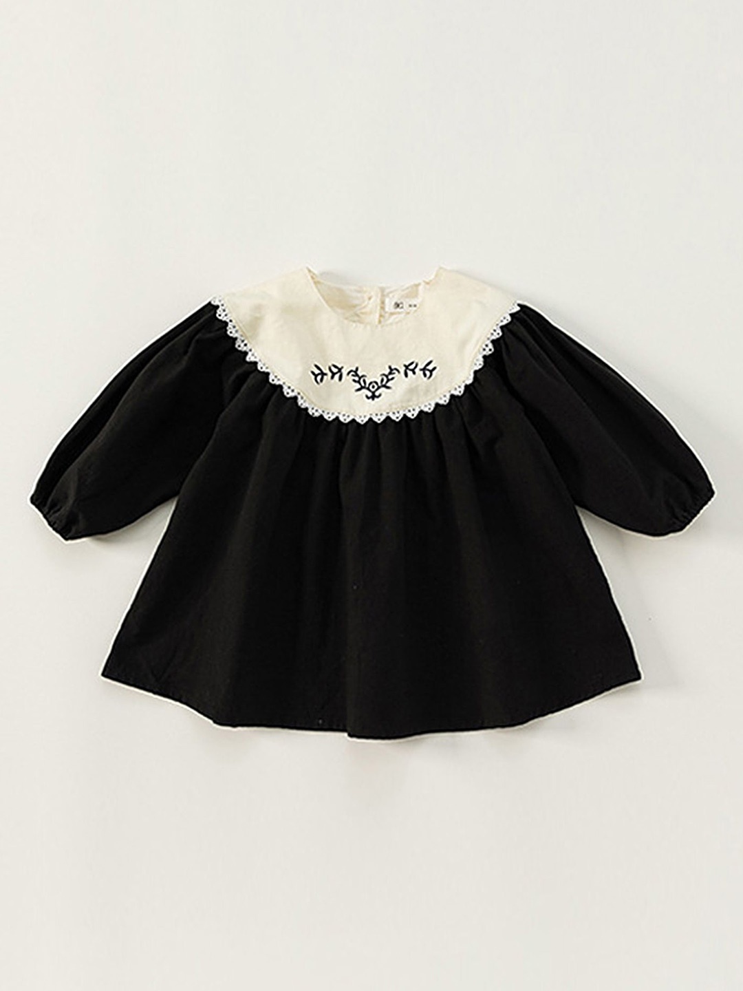 

LULU & SKY Girls A-Line Cotton Dress, Black