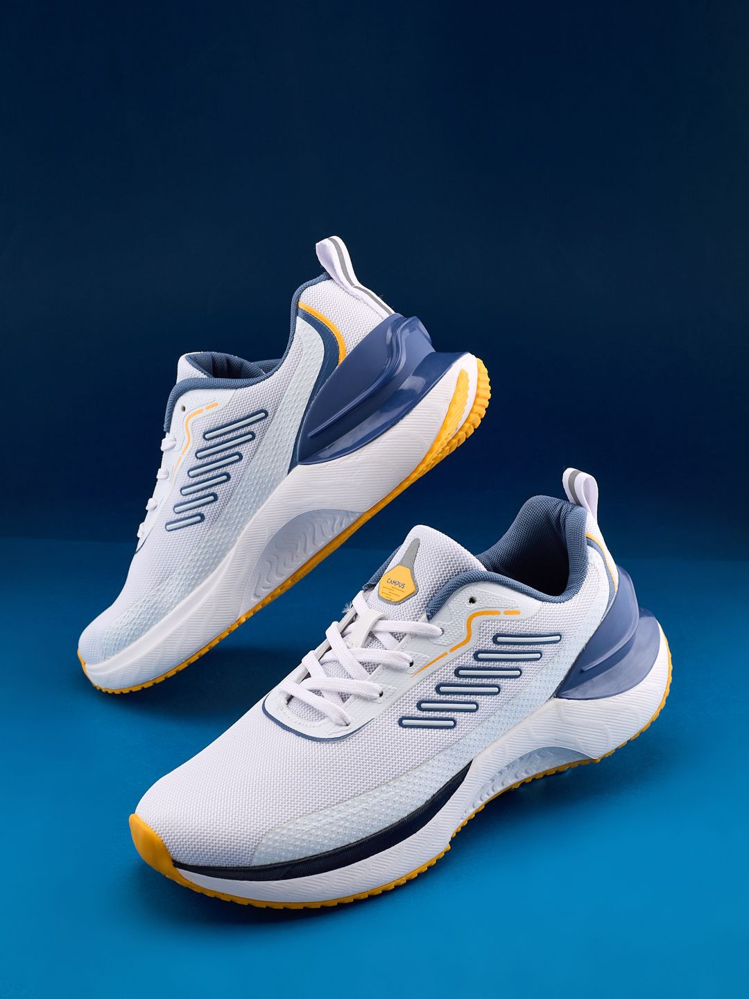 

Campus Men Mesh Running Non-Marking Shoes, White