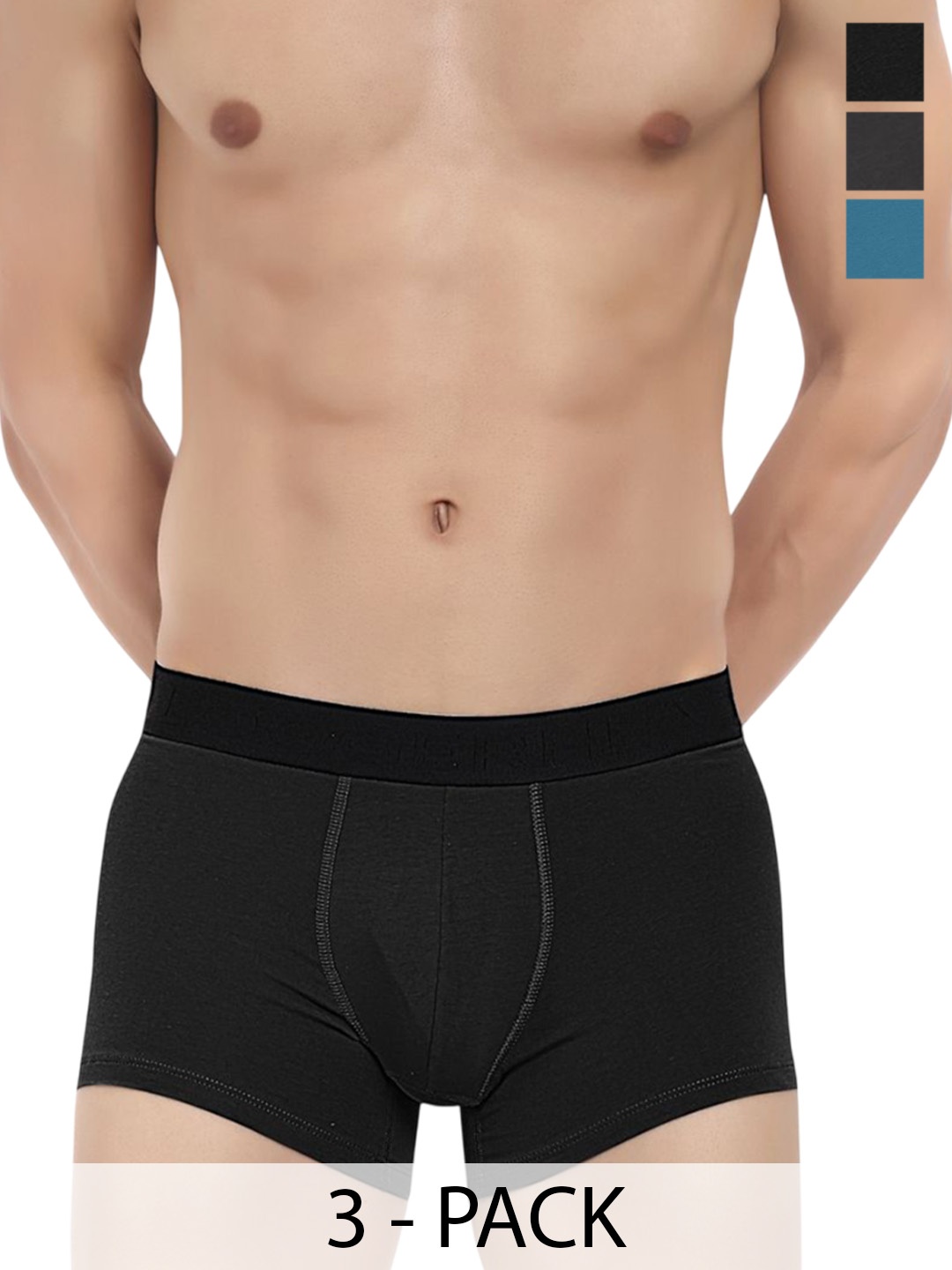 

LOGGERHEAD Pack of 3 Mid-Rise Short Trunks, Grey