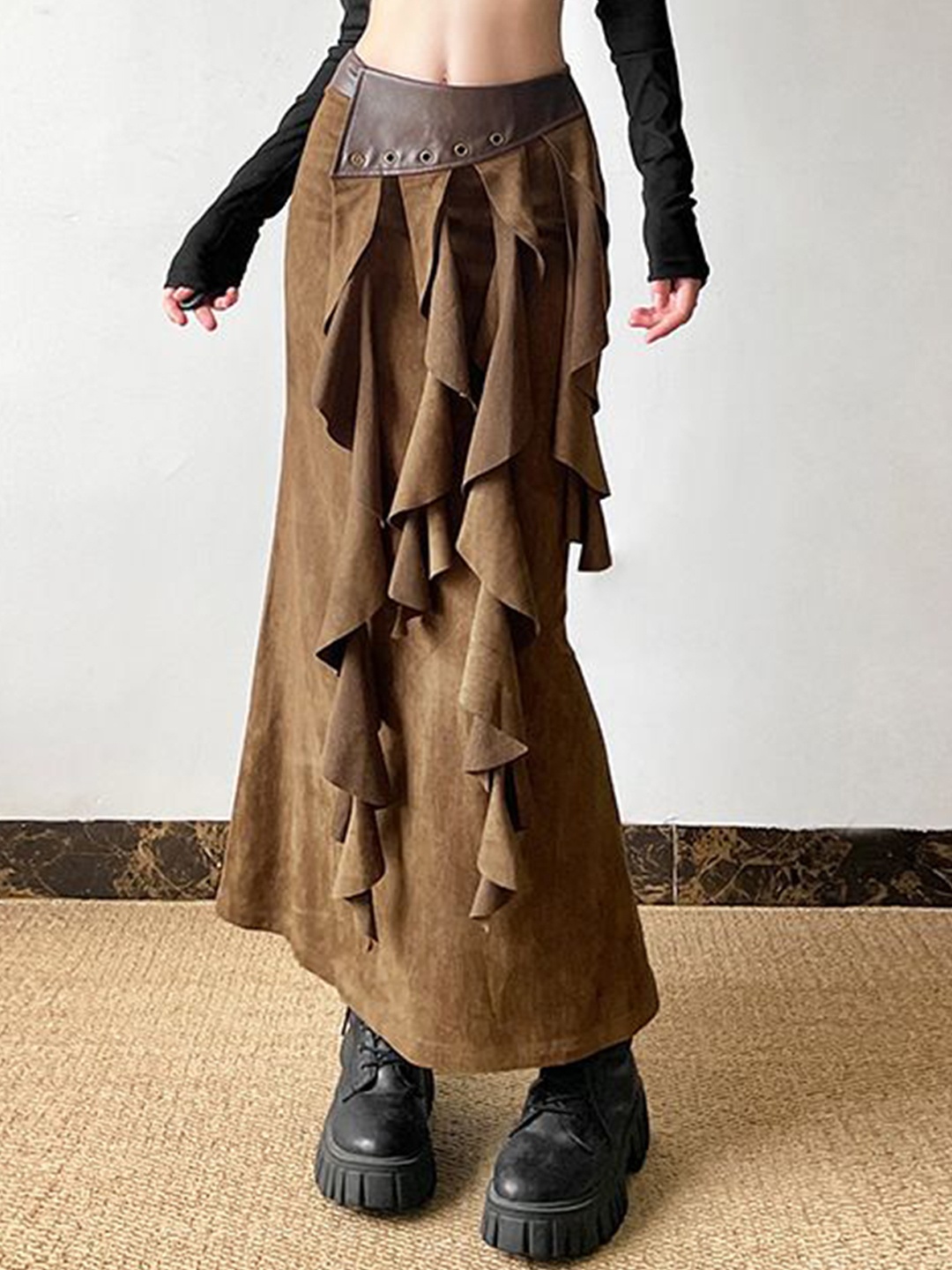 

StyleCast Straight Maxi Skirt, Brown
