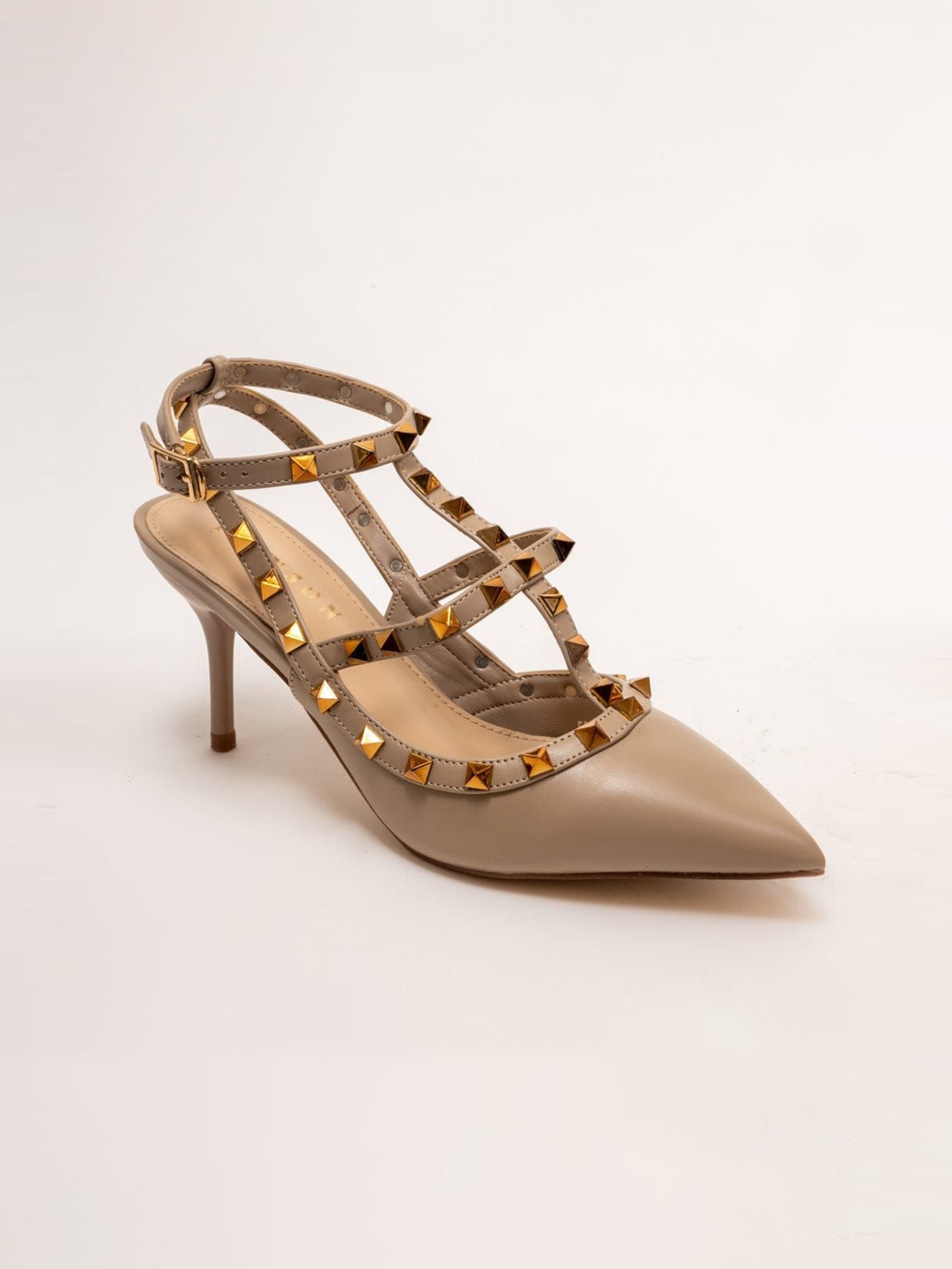 

VANSON SHOES TANIUM Slim Heeled Pointed Toe Pumps, Nude