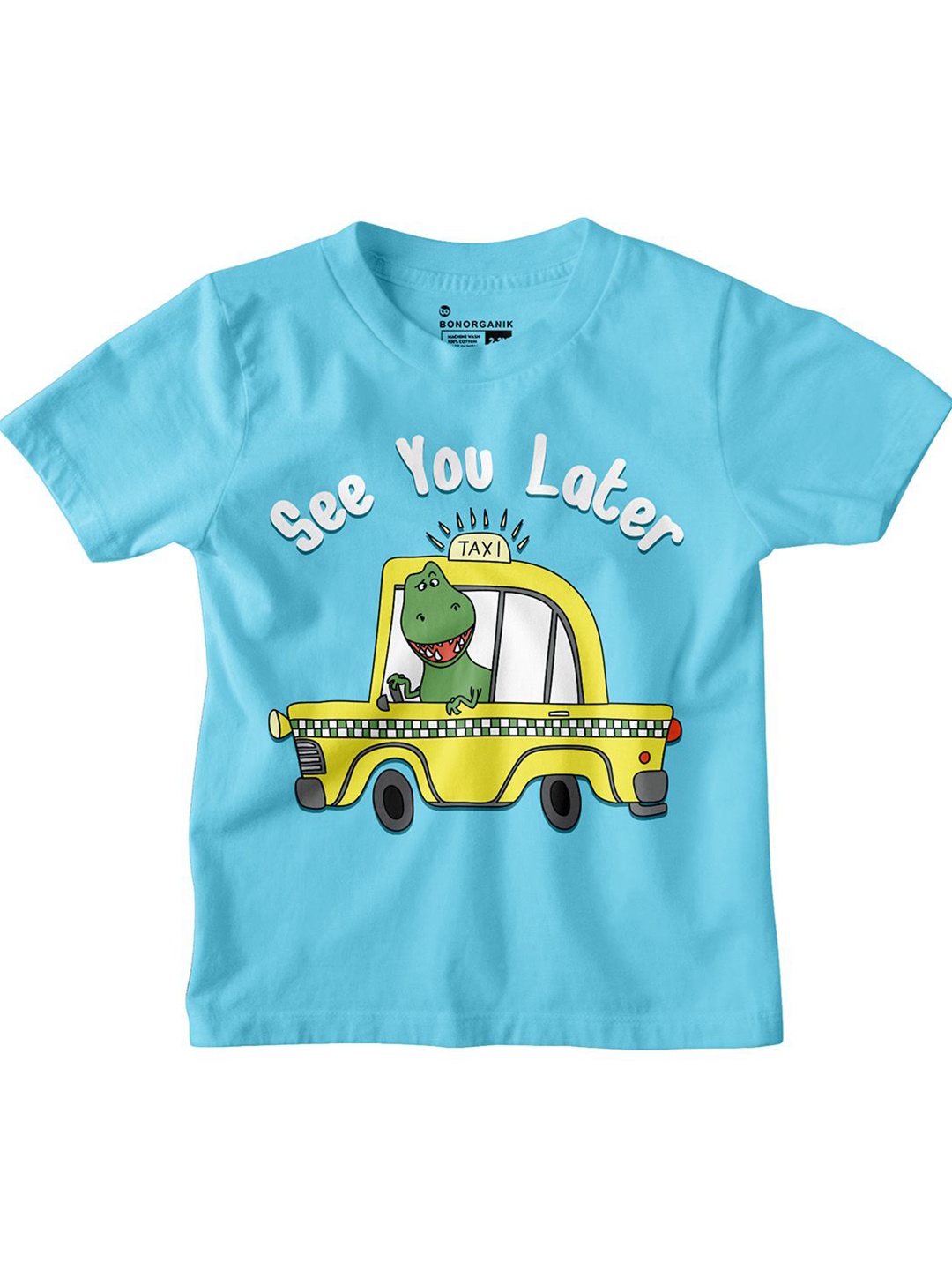 

BonOrganik Boys Graphic Printed Round Neck Cotton T-shirt, Blue
