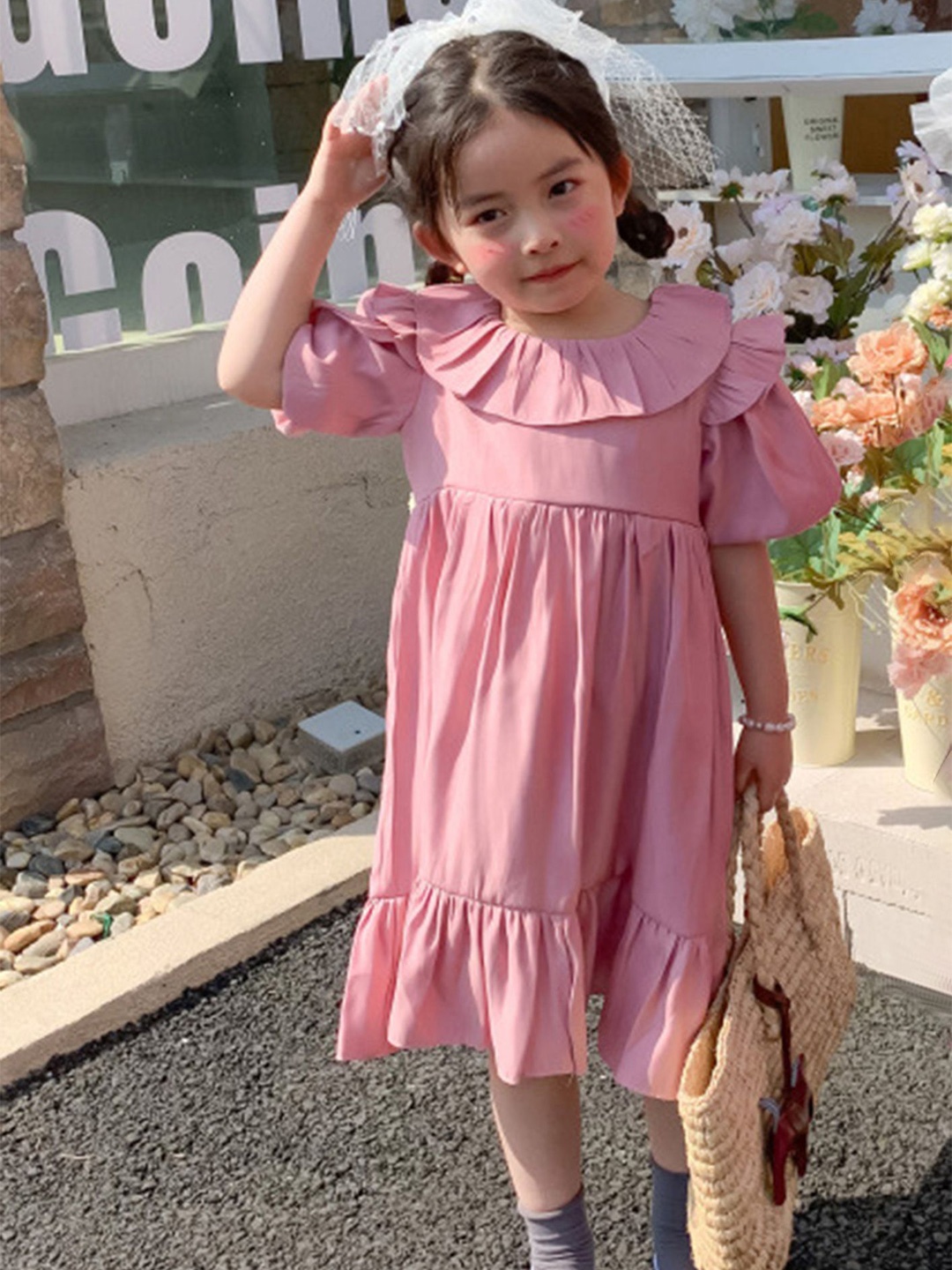 

LULU & SKY Girls Fit and Flare Dress, Pink