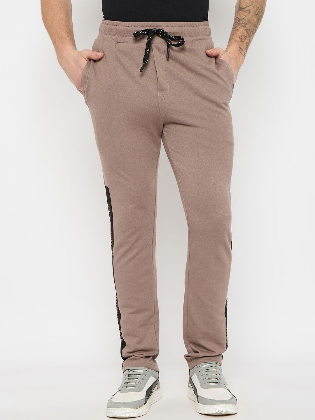 

Duke Men Cotton Relaxed-Fit Mid Rise Track Pants, Brown