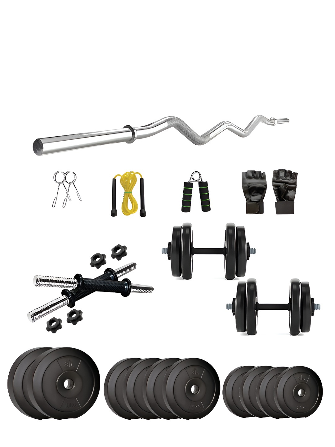

Anythingbasic Set Of 25 Home Gym Combo, Black