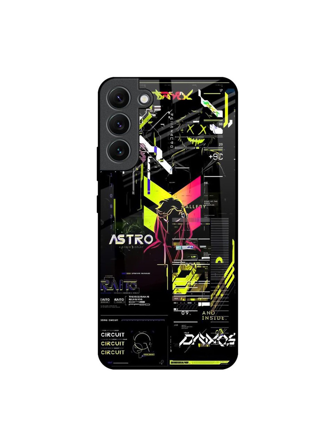 

QRIOH Astro Glitch Printed Samsung Galaxy S22 Plus Back Case, Black