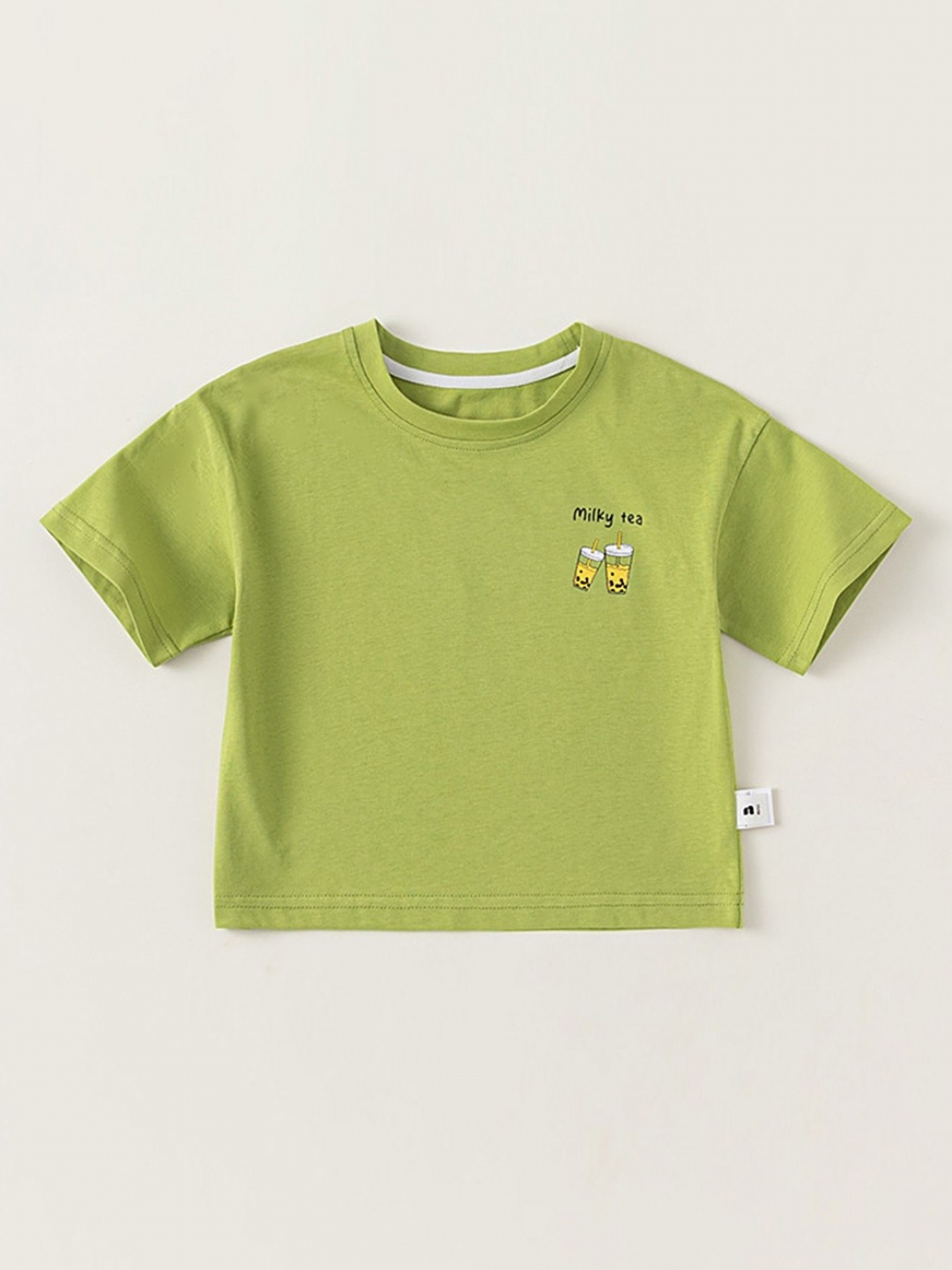 

LULU & SKY Boys Graphic Printed Round Neck Cotton T-shirt, Green