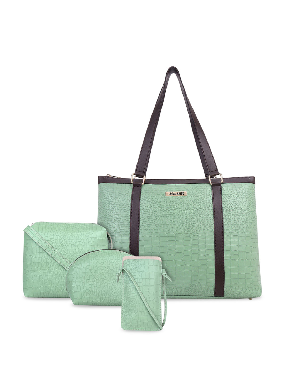 

LEGAL BRIBE Women Solid Structured Tote Bag, Green