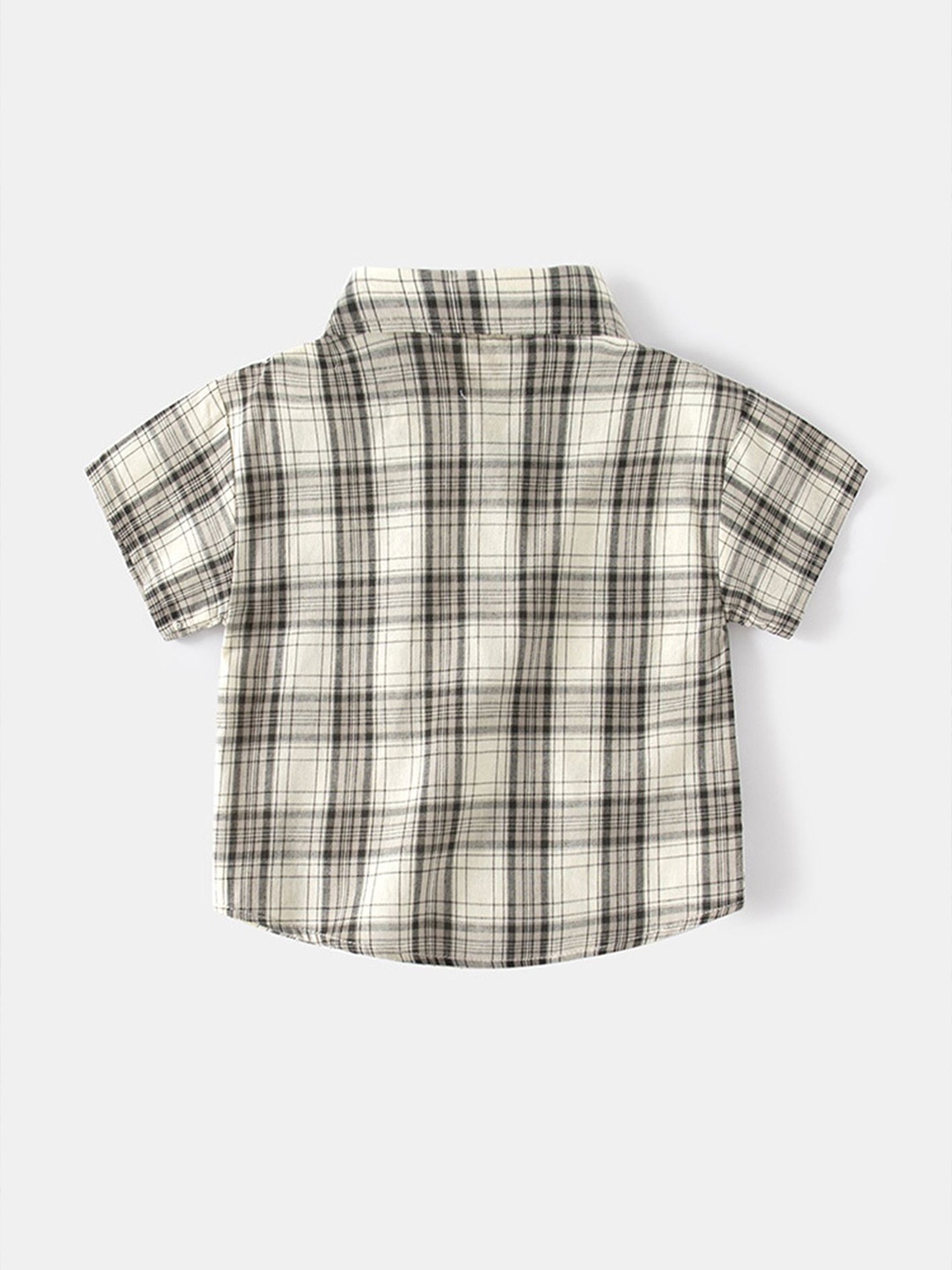 

LULU & SKY Boys Tartan Checks Opaque Checked Casual Shirt, White