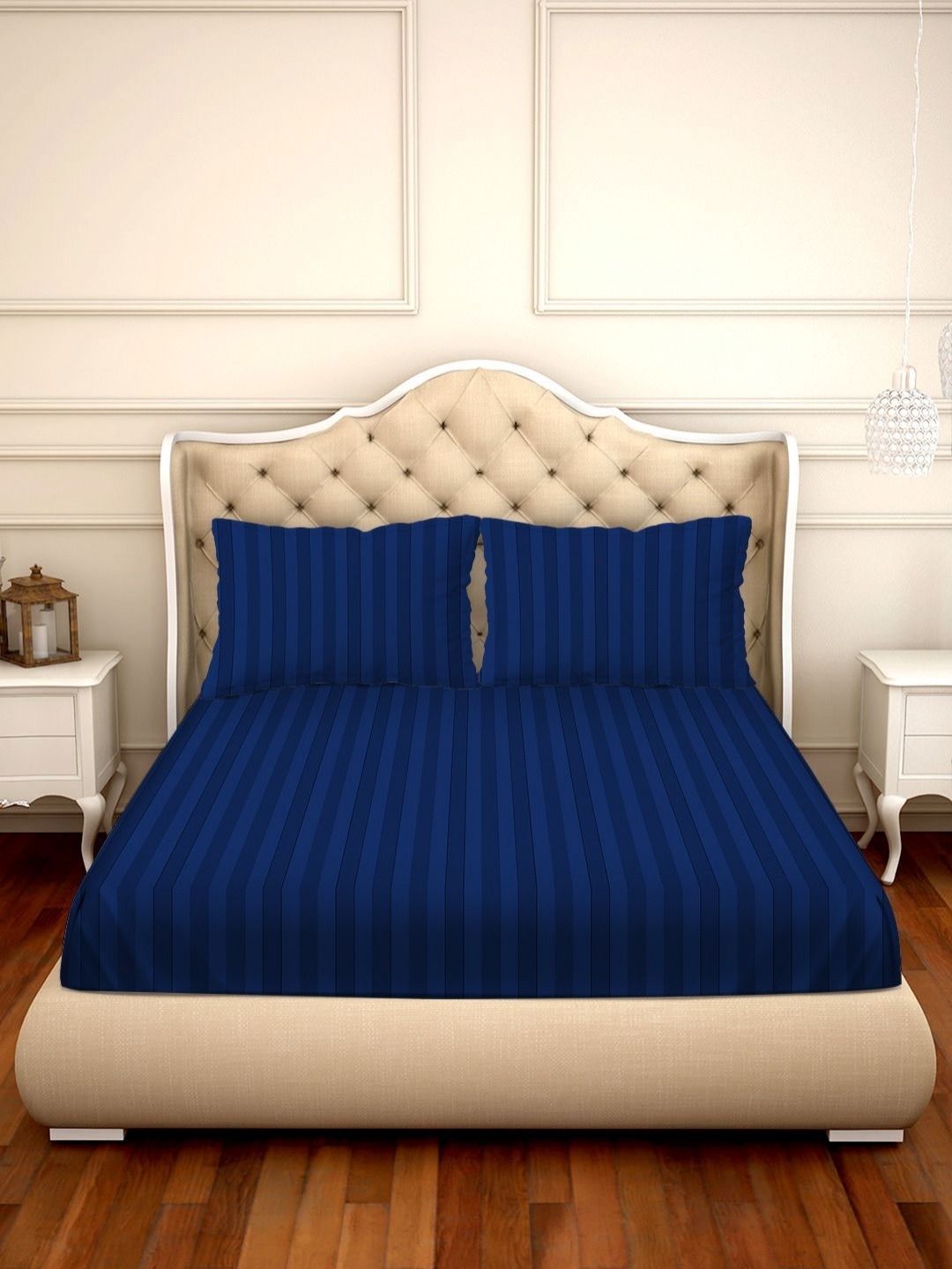 

Myntra Elegant Homes Blue Ethnic Motifs 210 TC King Bedsheet with 2 Pillow Covers