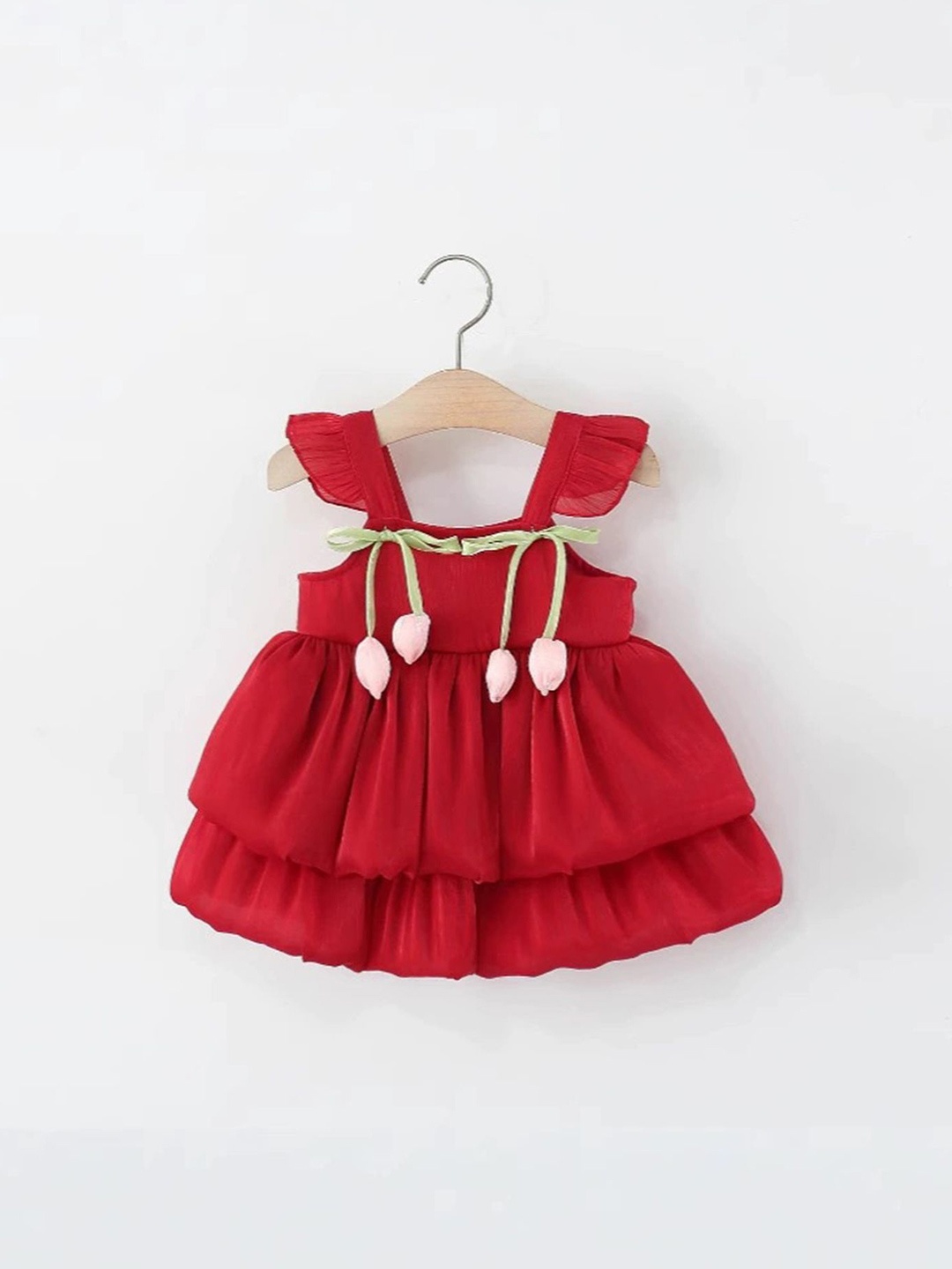 

LULU & SKY Girls Layered Fit & Flare Mini Dress, Red