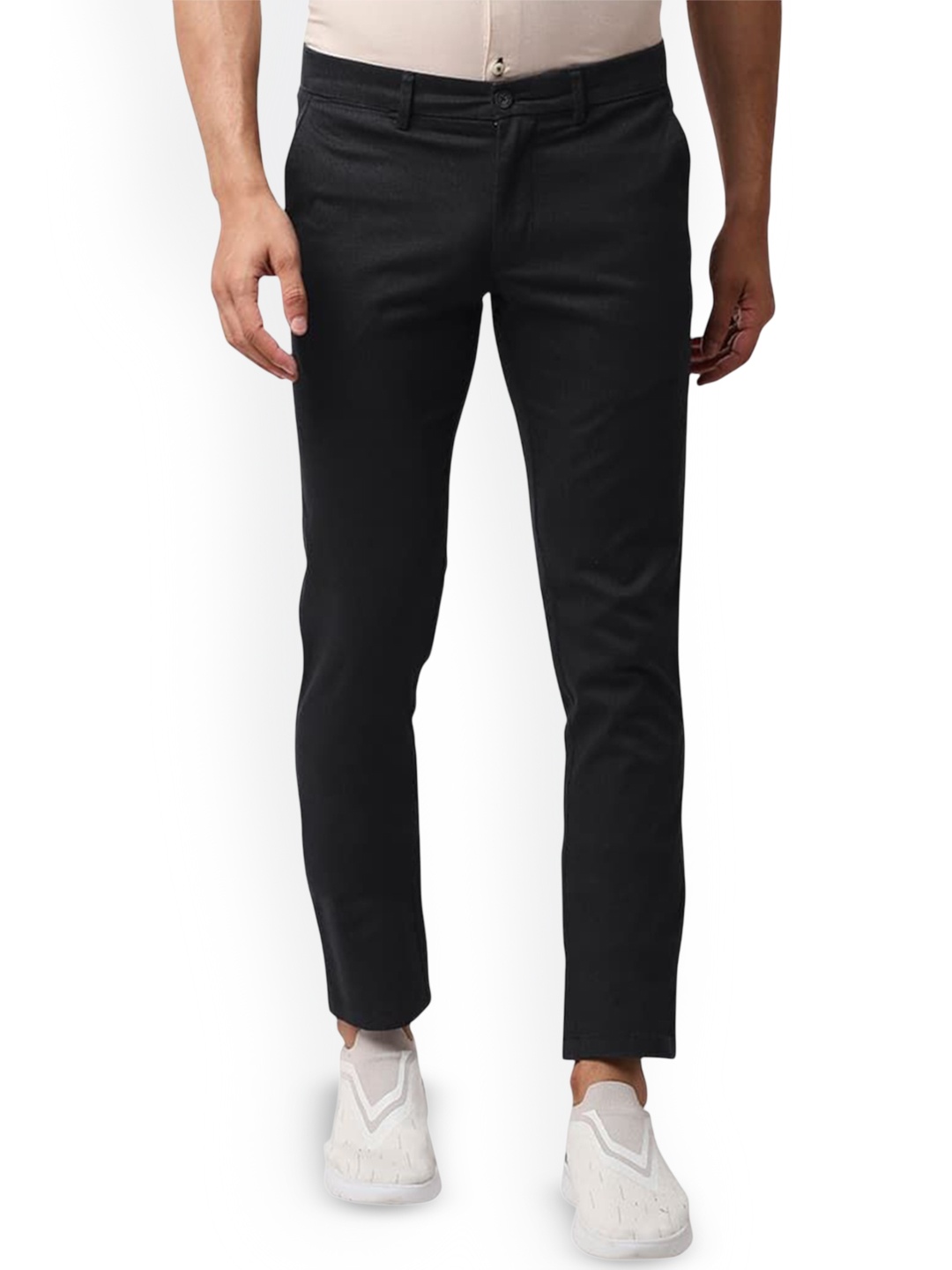 

Basics Men Printed Comfort Trousers, Black