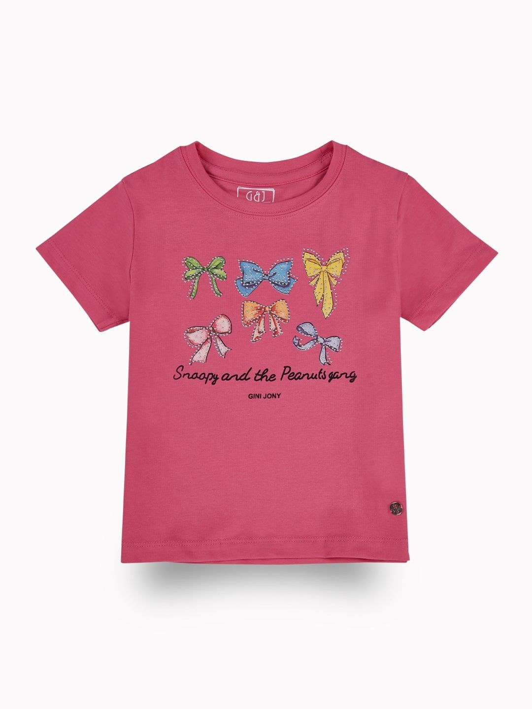

Gini and Jony Print Cotton Crop Top, Pink
