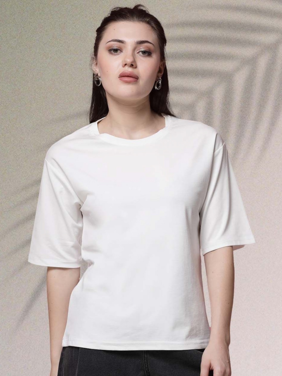 

Moda Rapido Women Solid Round Neck Regular Fit T-shirt, White