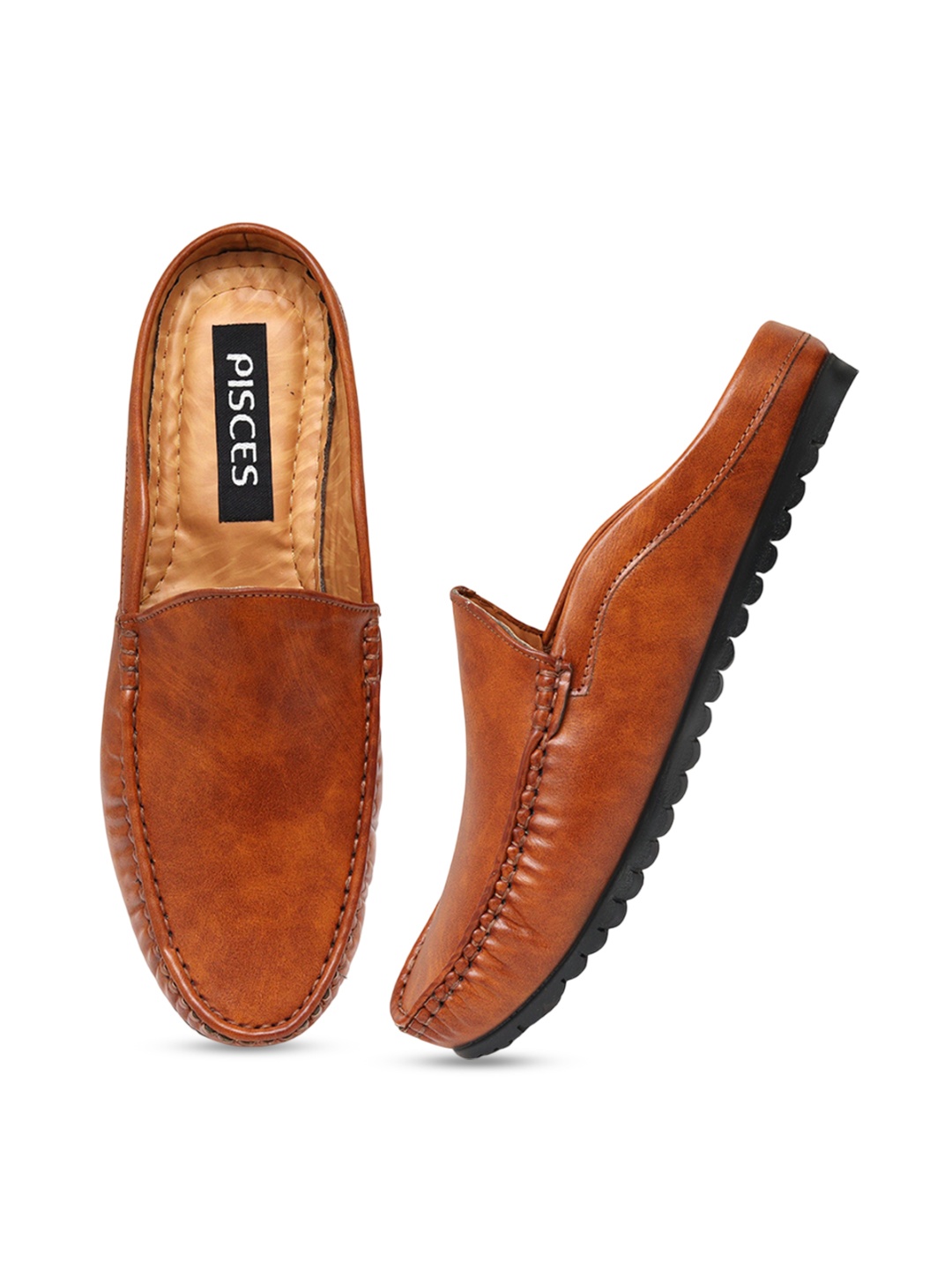 

ARAMISH Men Perforations Mules, Tan