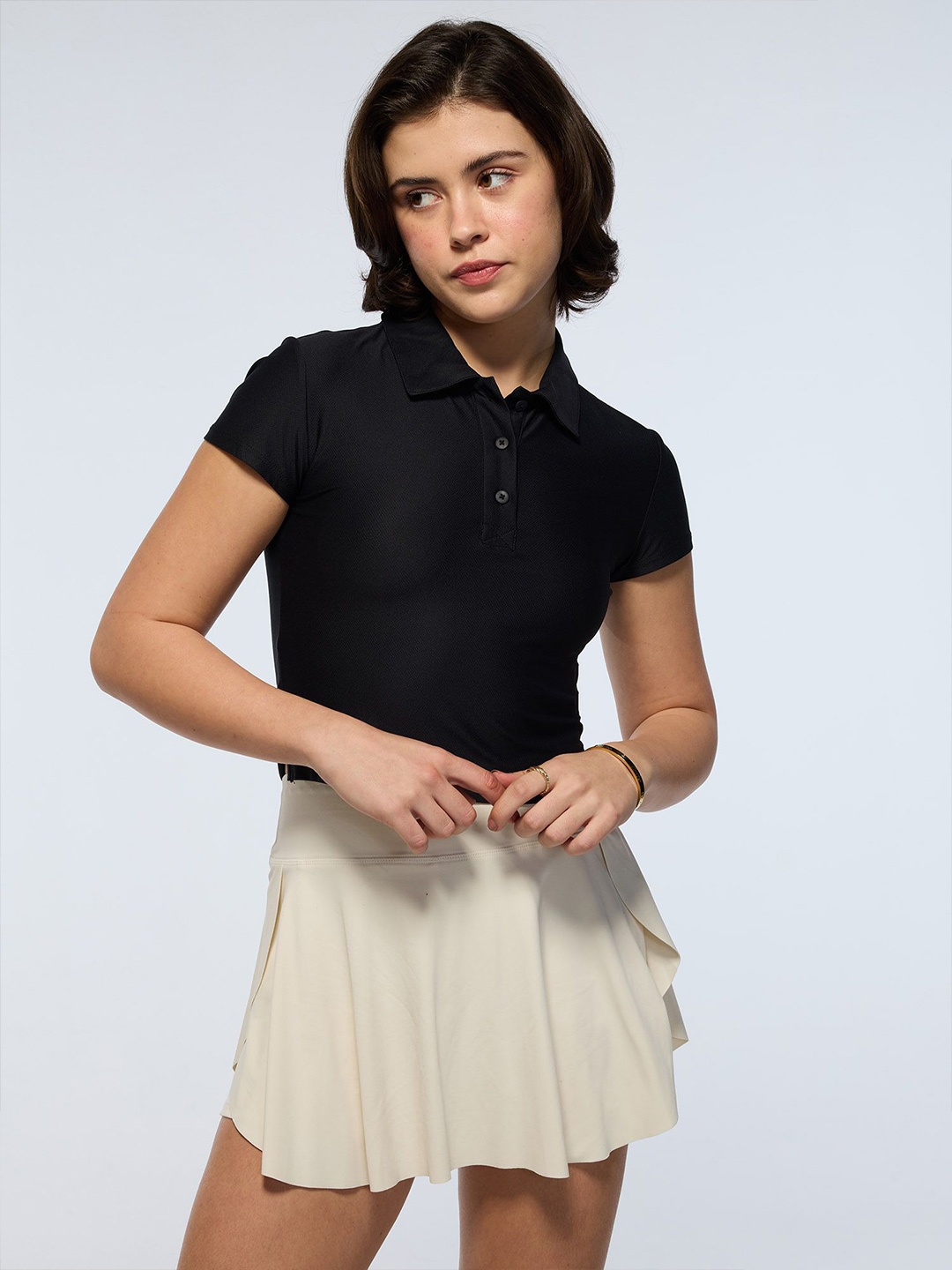 

CAVA Black Crop Polo