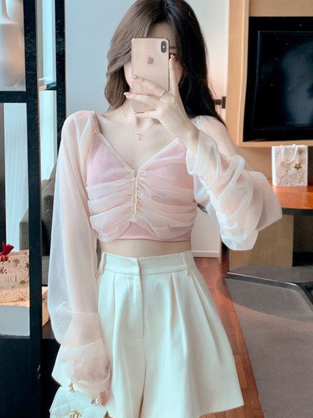 

MADE FOR HER LABEL Striped Top, Pink