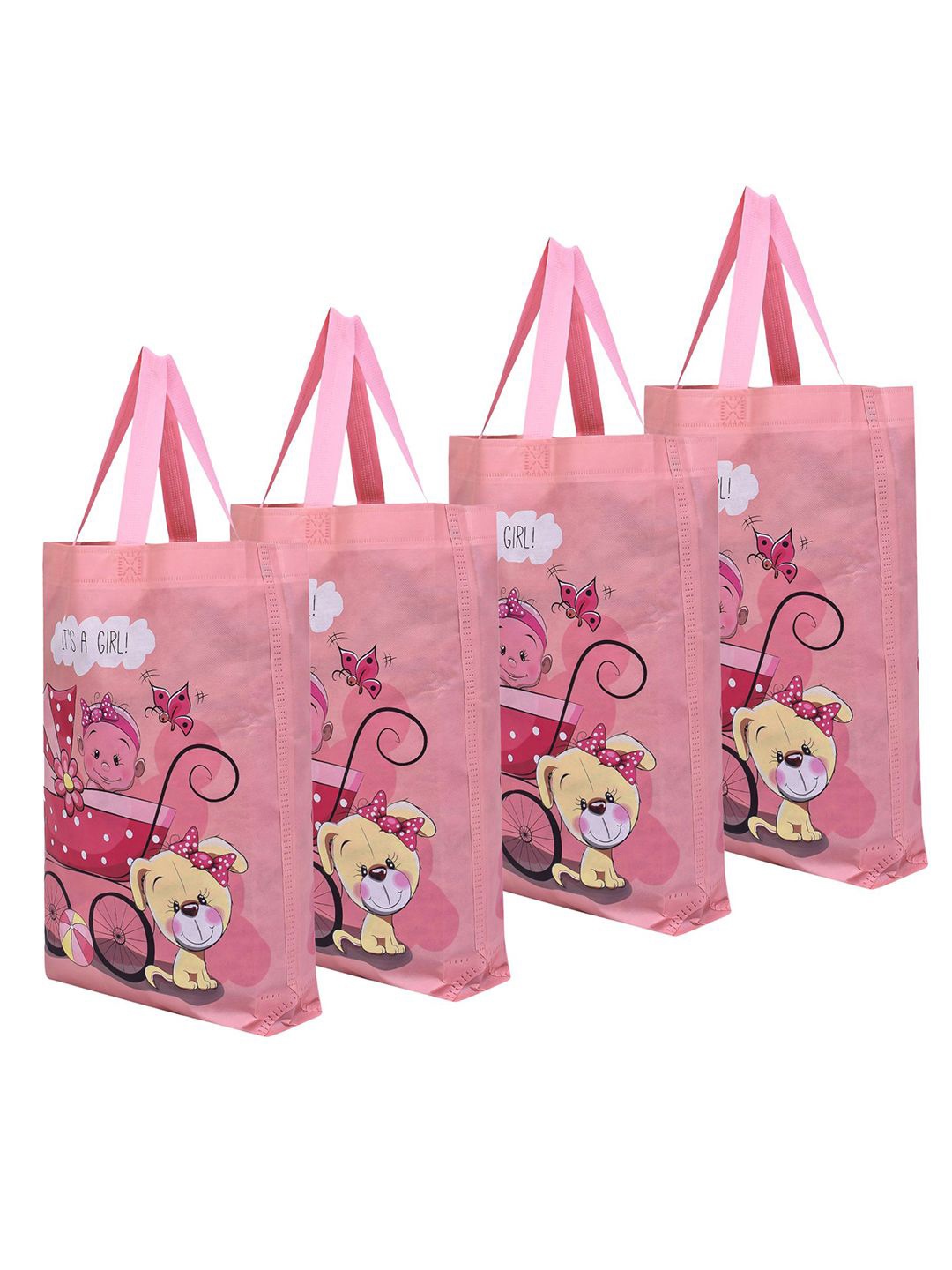 

Kuber Industries Printed Shopper Tote Bag with Applique, Peach