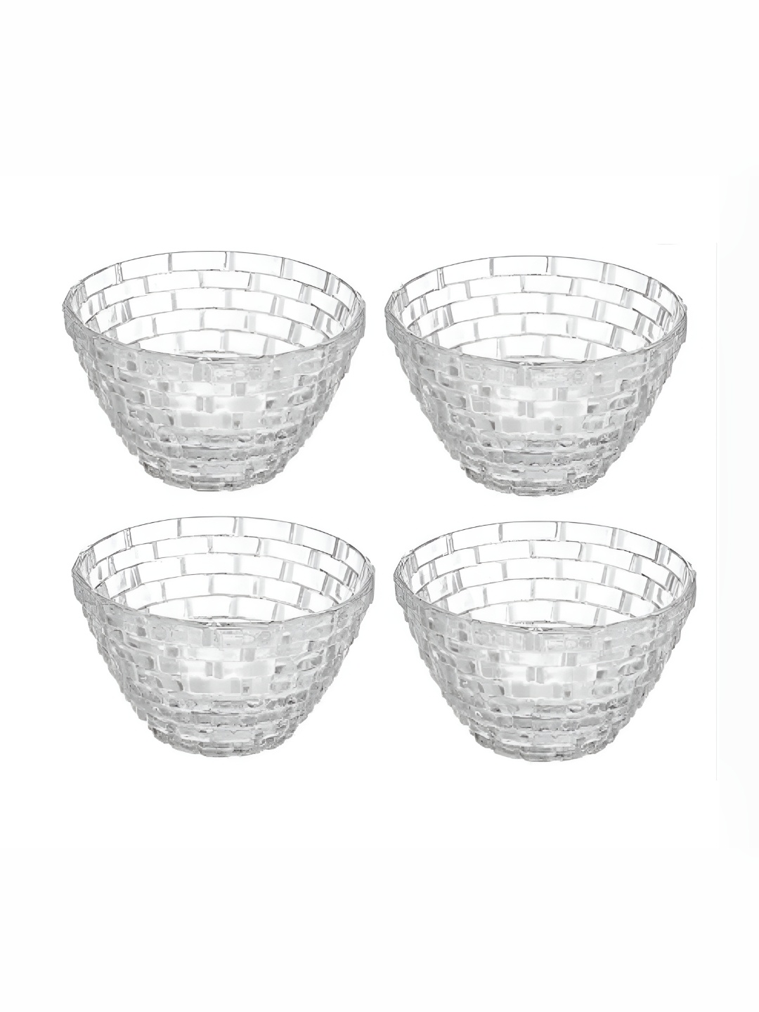 

Shreedah Transparent 4 Pieces Printed Glass Bowl