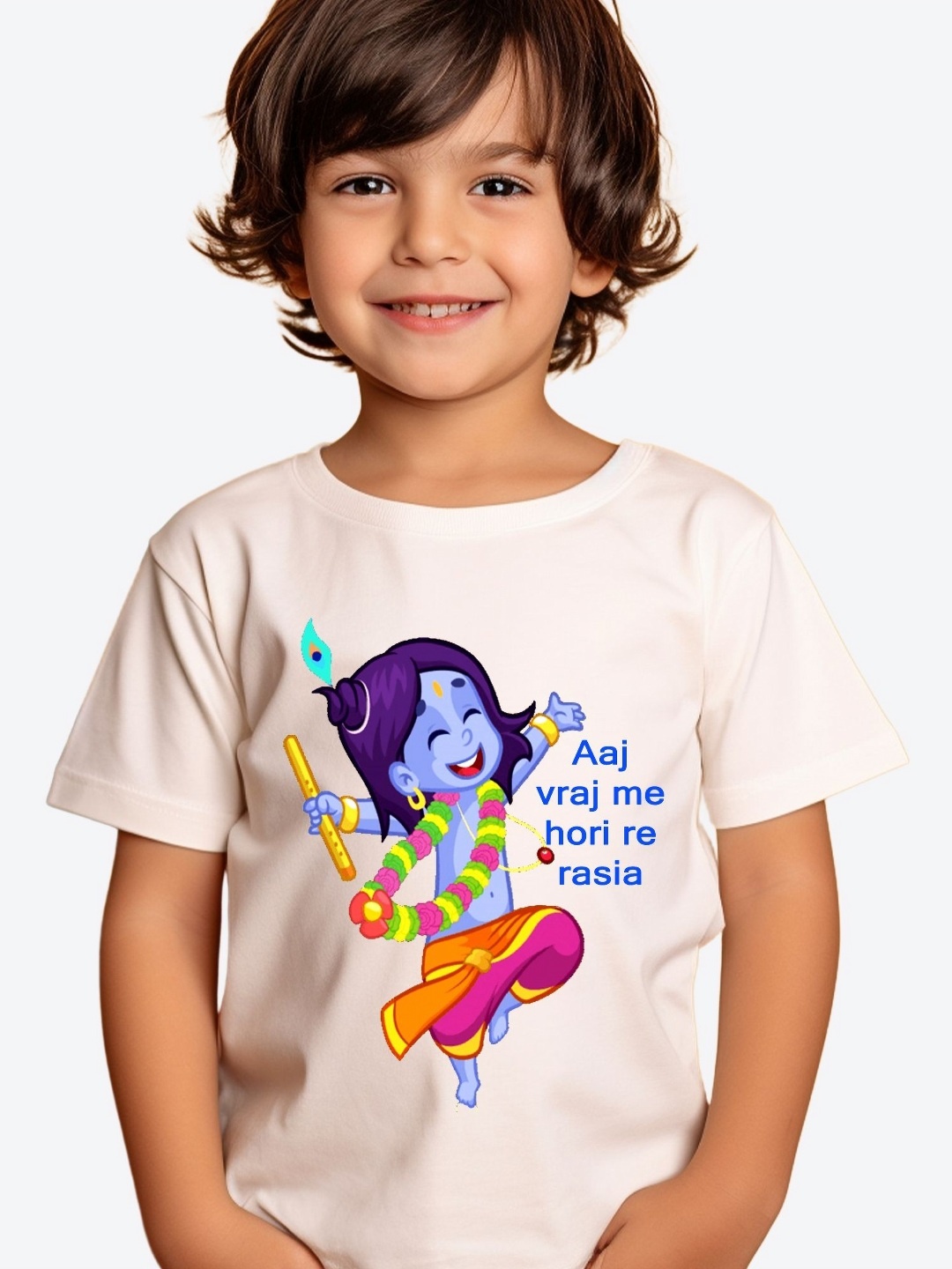 

itsmycostume Unisex Kids Holi tshirts, White