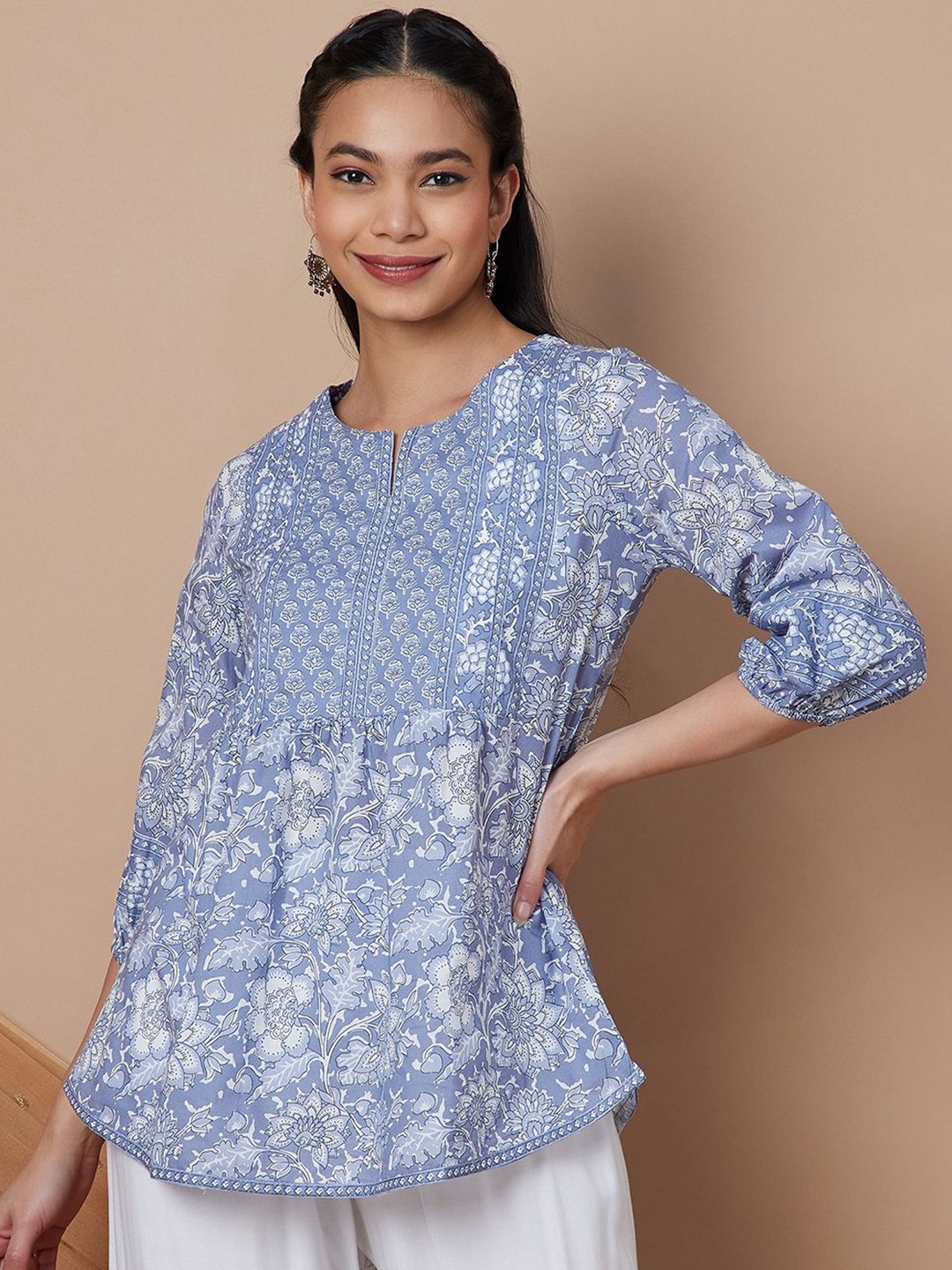 

Melange by Lifestyle Printed Tunic, Blue