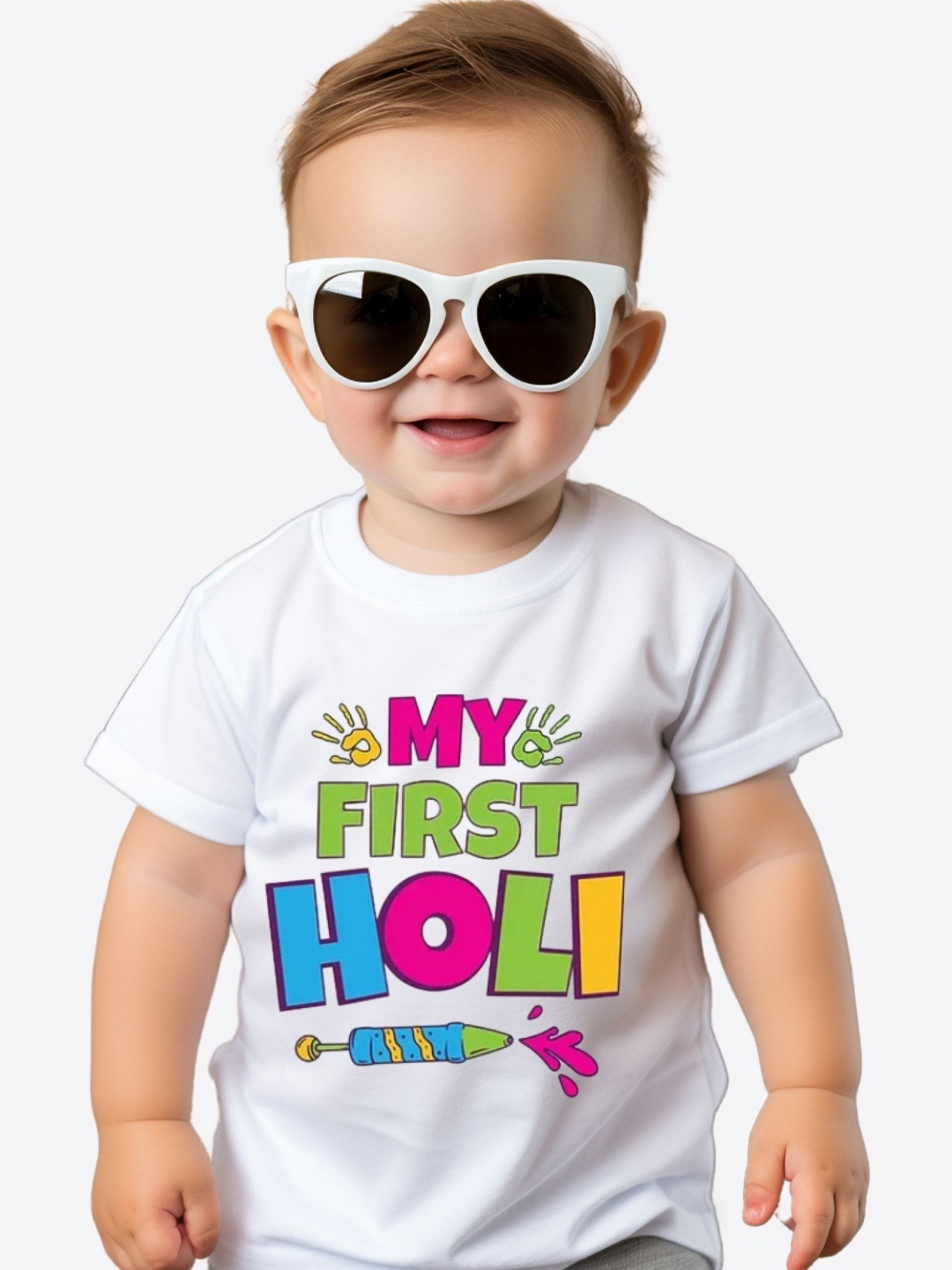 

itsmycostume Unisex Kids My First holi tshirts, White