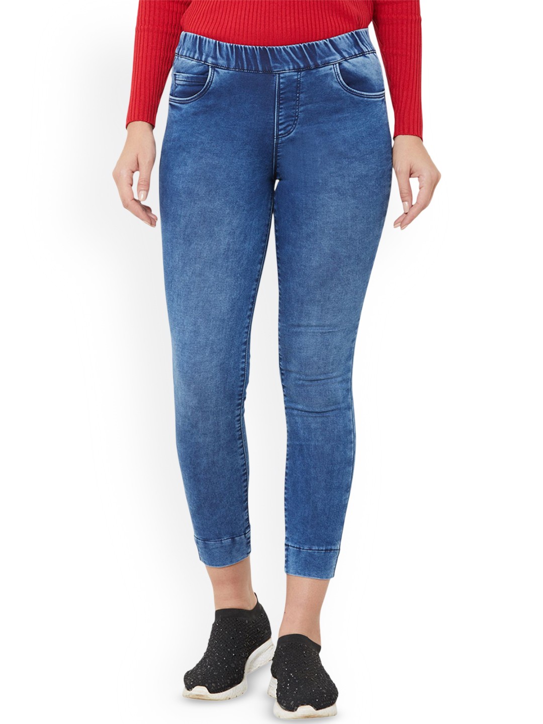 

Kraus Jeans Denim Mid-Rise Ankle-Length Leggings, Blue