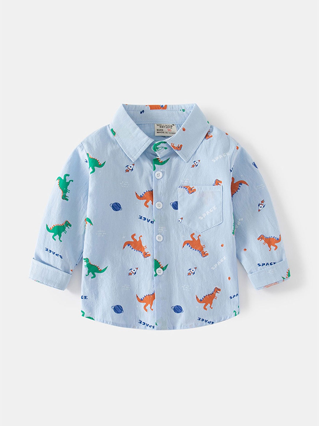 

LULU & SKY Boys Opaque Printed Casual Shirt, Blue