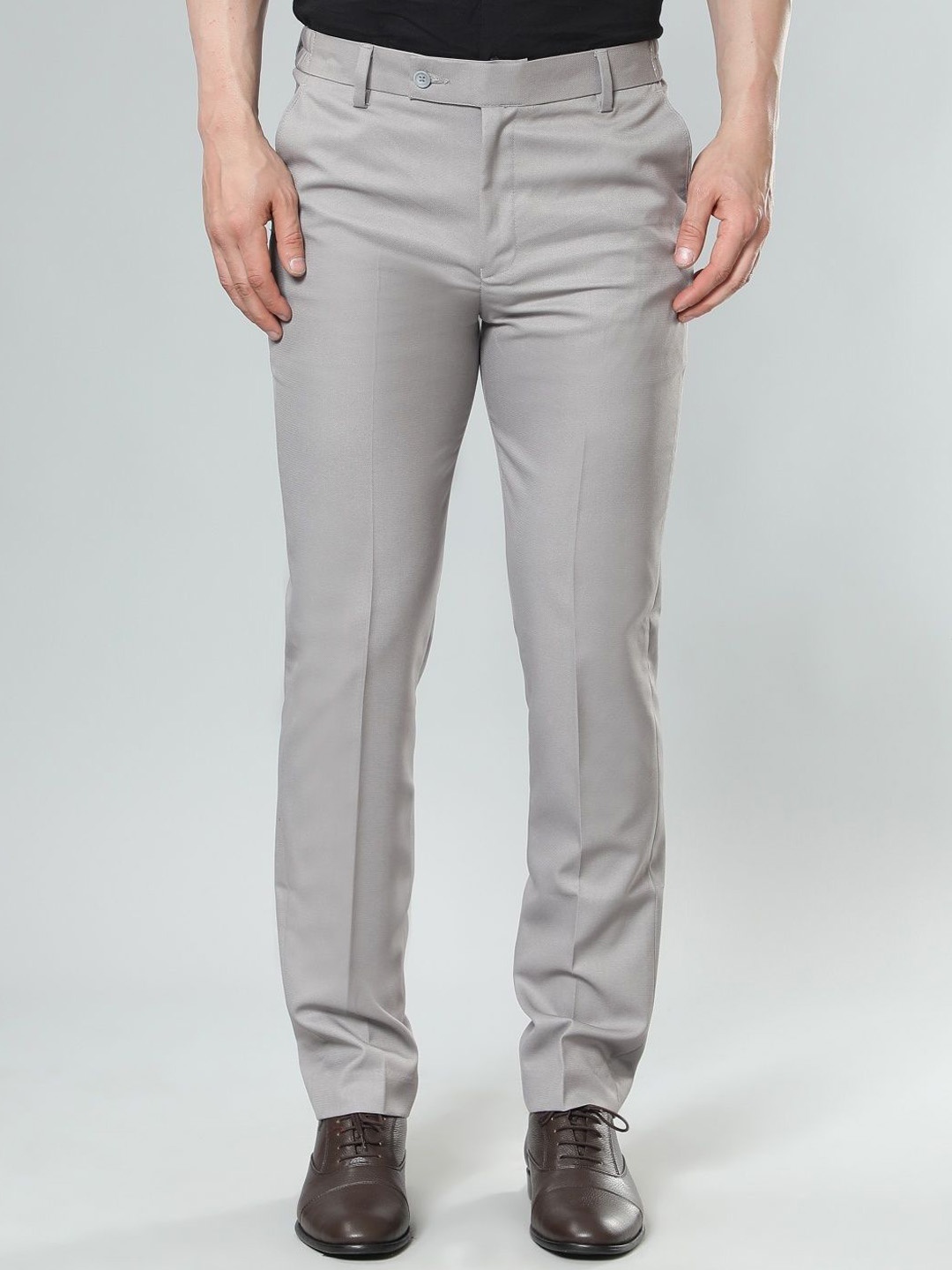 

Haul Chic Men Comfort Slim Fit Trousers, Grey