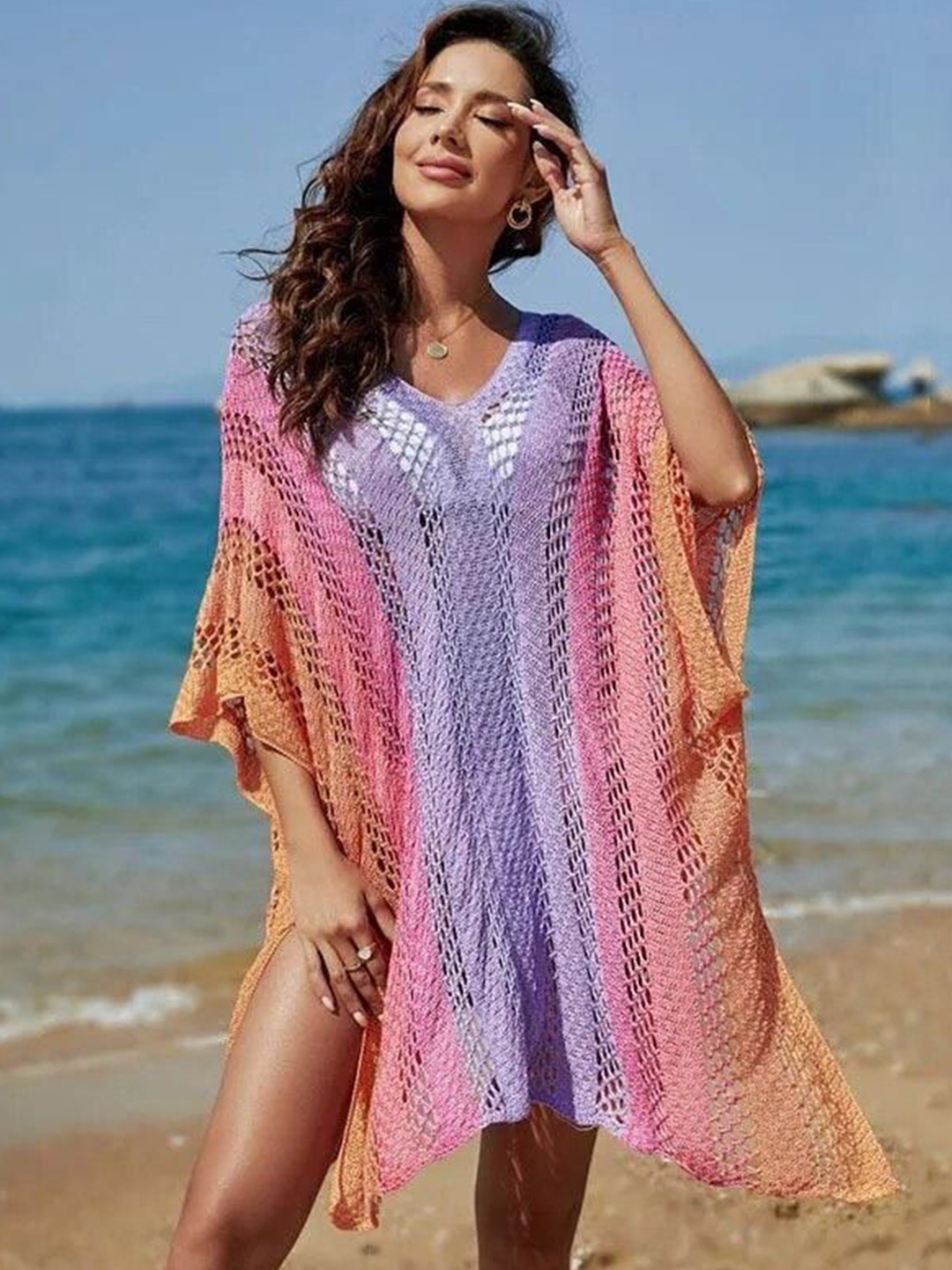 

Alamode By Akanksha Multi Varca Summer Luxe Coverup, Purple