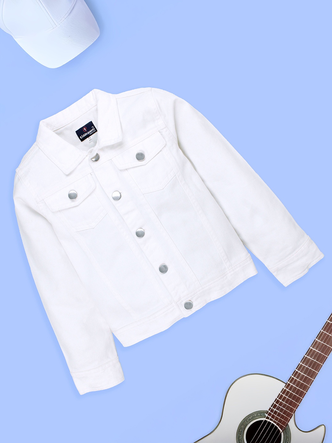 

KiddoPanti Kids Solid Denim Jacket, White