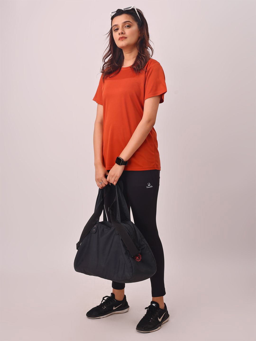 

UMILDO Round Neck T-Shirt With Leggings, Rust