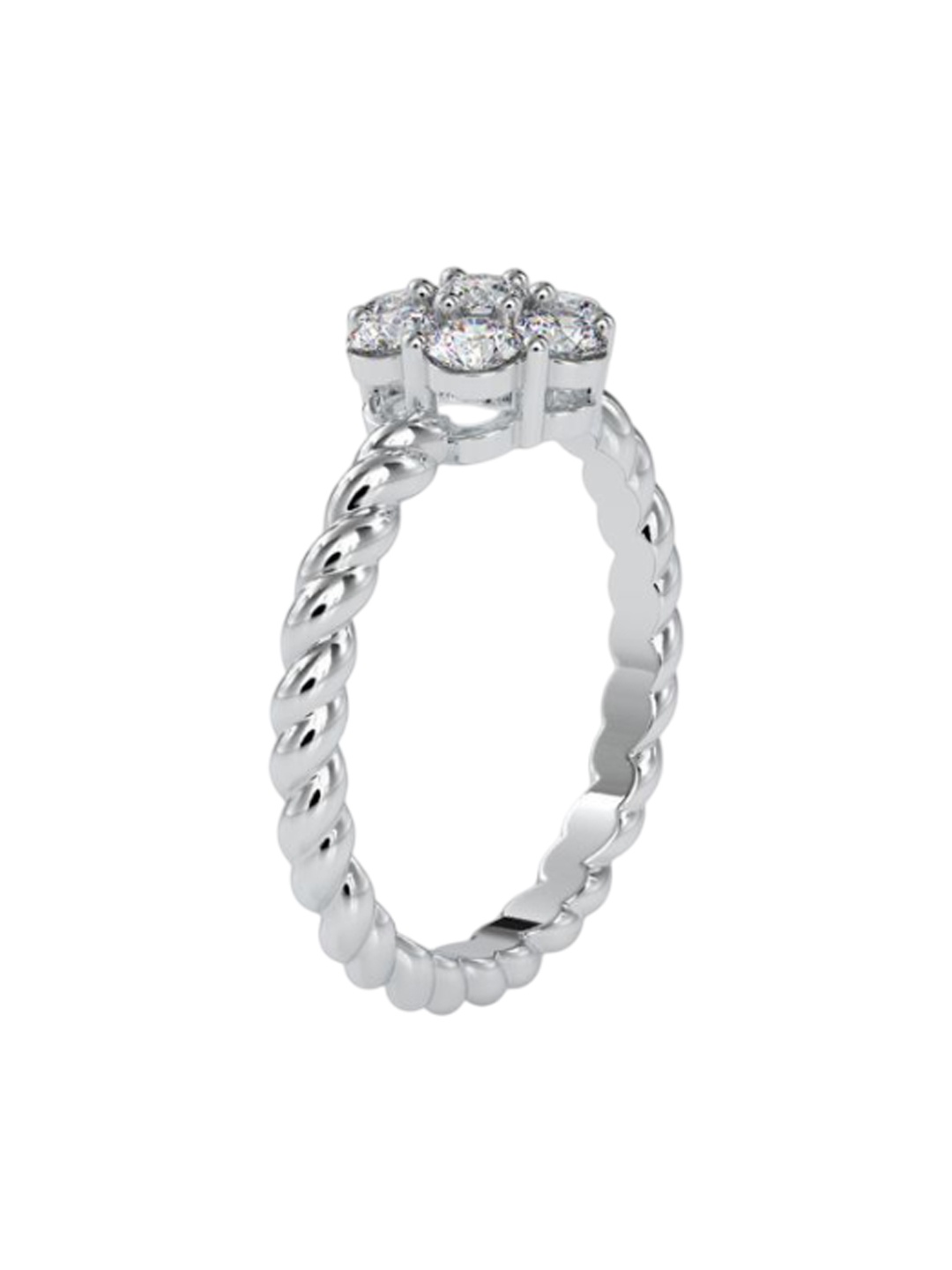 

Emori Floral Solitaire Halo Diamond Ring, White