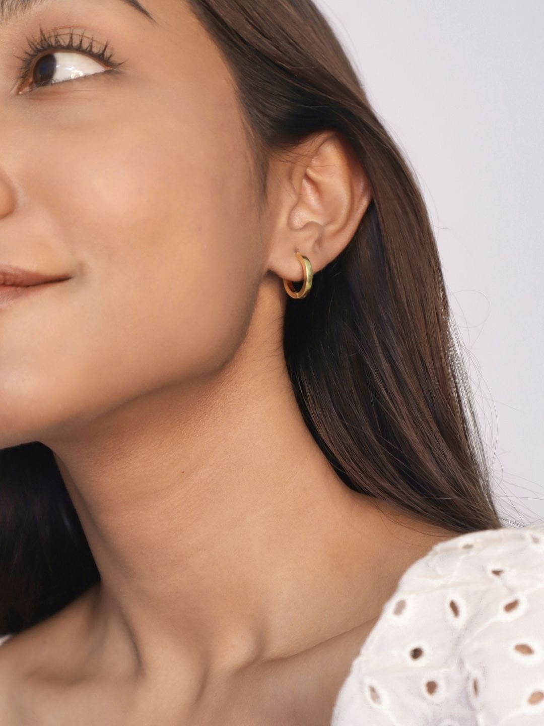 

House of Pehr 925 Sterling Silver Gold-Plated Huggie Circular Hoop Earrings