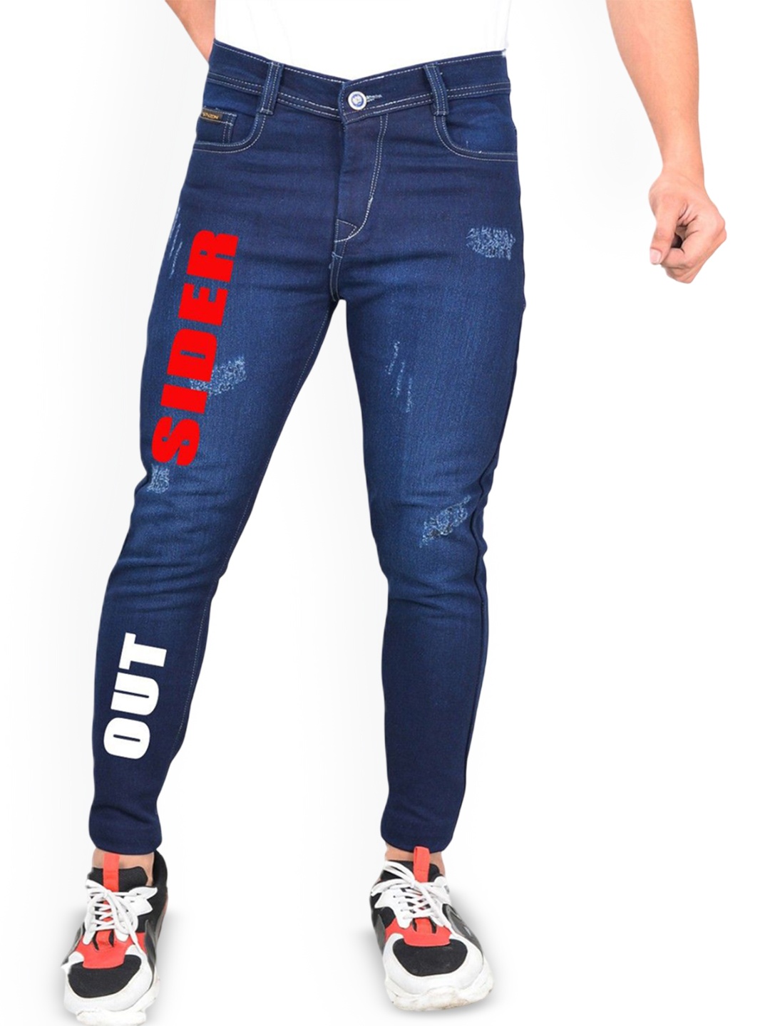 

styzon Men Jean Slim Fit Mildly Distressed Light Fade Jeans, Blue