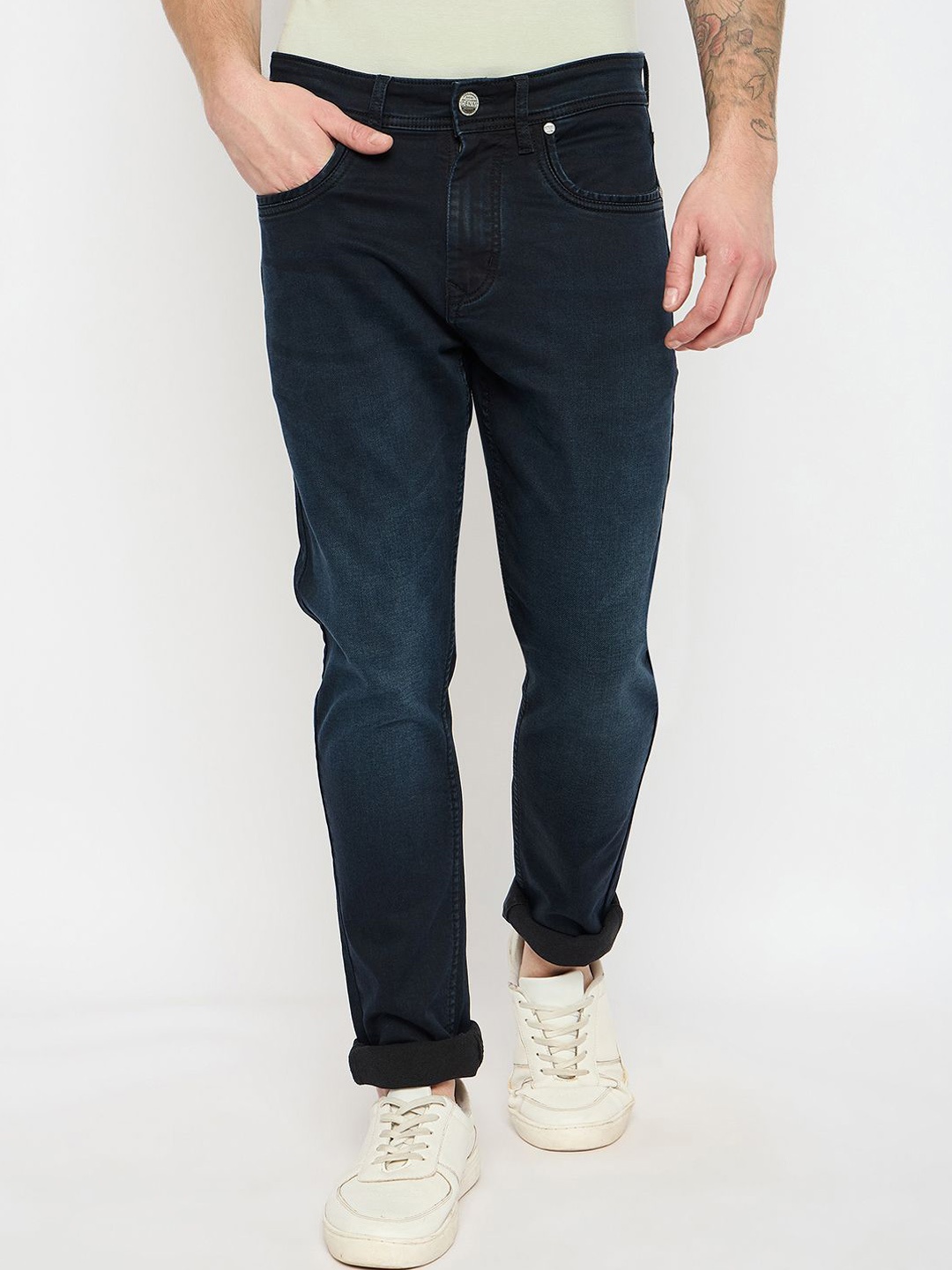 

Duke Men Slim Fit Light Fade Stretchable Mid-Rise Jeans, Blue