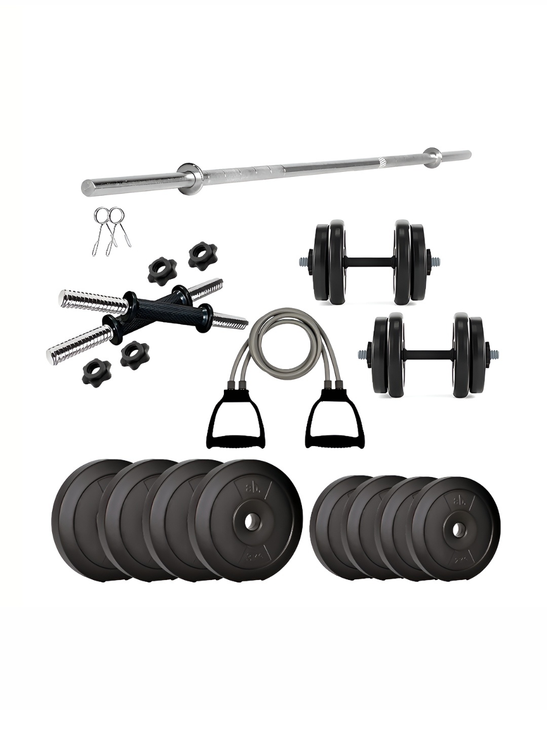

Anythingbasic 20 kg Straight Rod, Dumbbell Rods & Accessories Home Gym Combo, Black