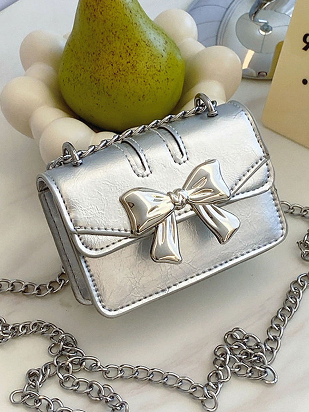 

LULU & SKY Colourblocked PU Bucket Shoulder Bag, Silver