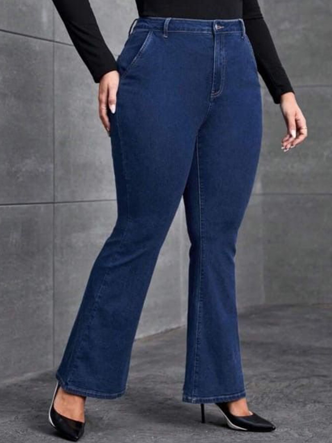 

Next One Women Smart Bootcut Fit High-Rise Stretchable Jeans, Navy blue