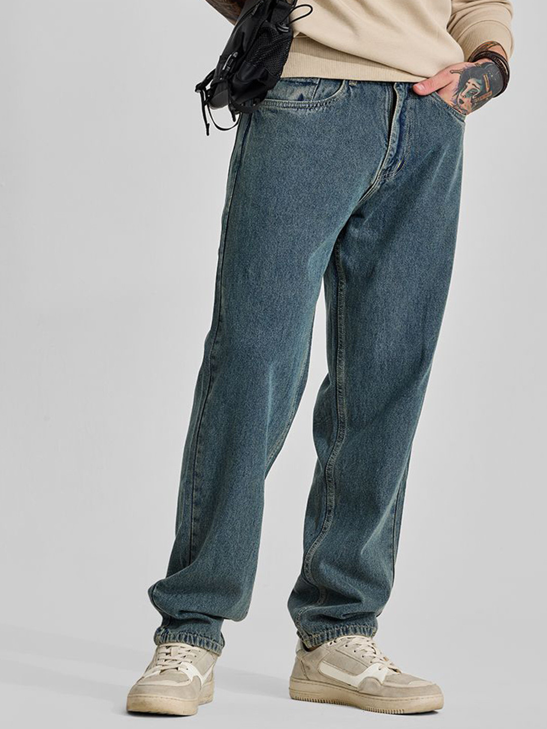 

Snitch Men Comfort Relaxed Fit Stretchable Jeans, Blue