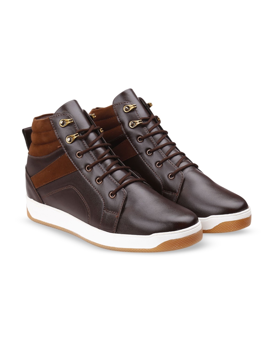 

Bxxy Men 8 Cm Hidden Elevator Height Increasing Casual Sneaker Lace-up Shoes, Brown
