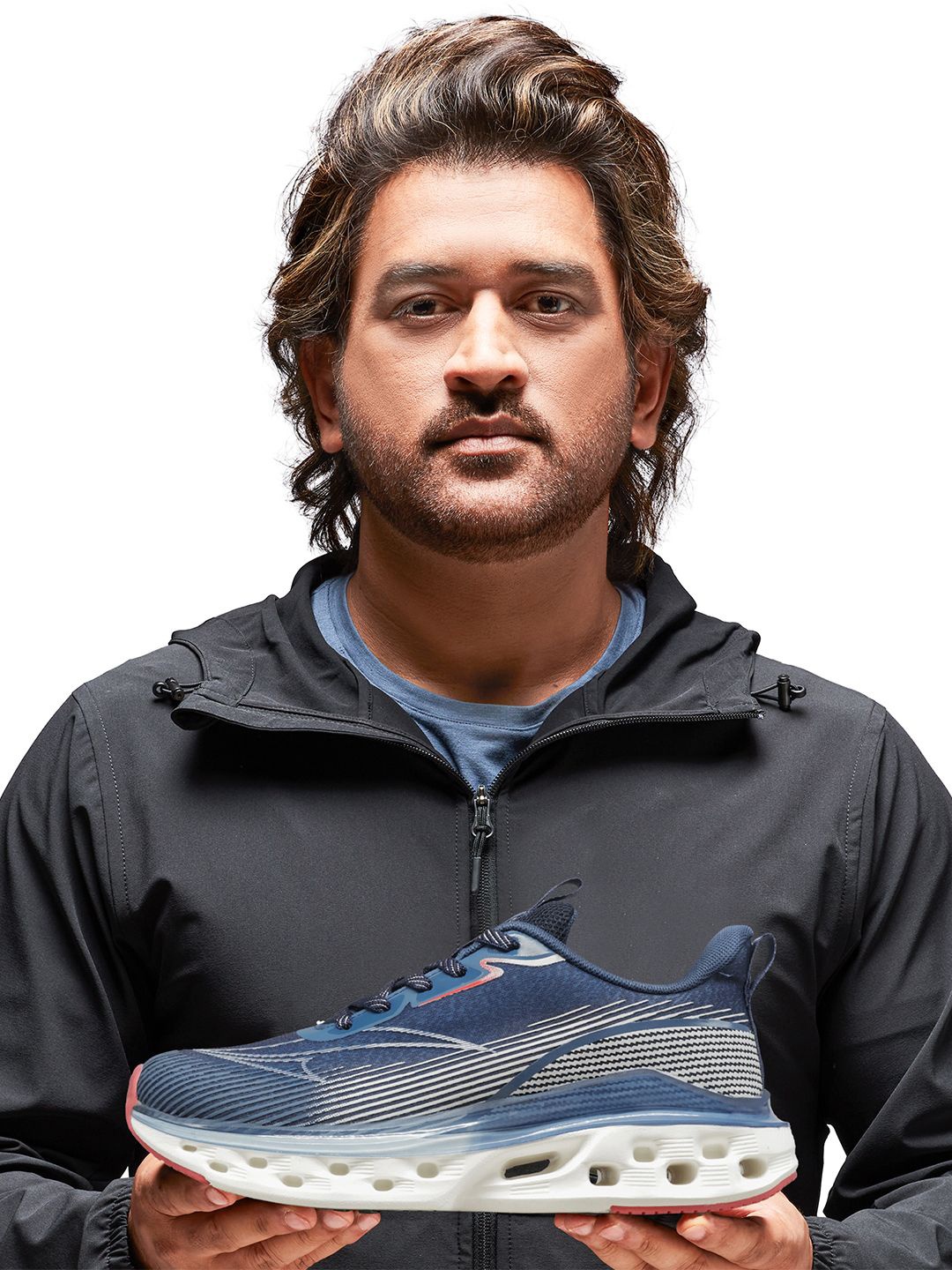 

ASIAN Men Mesh Running Non-Marking Shoes, Navy blue