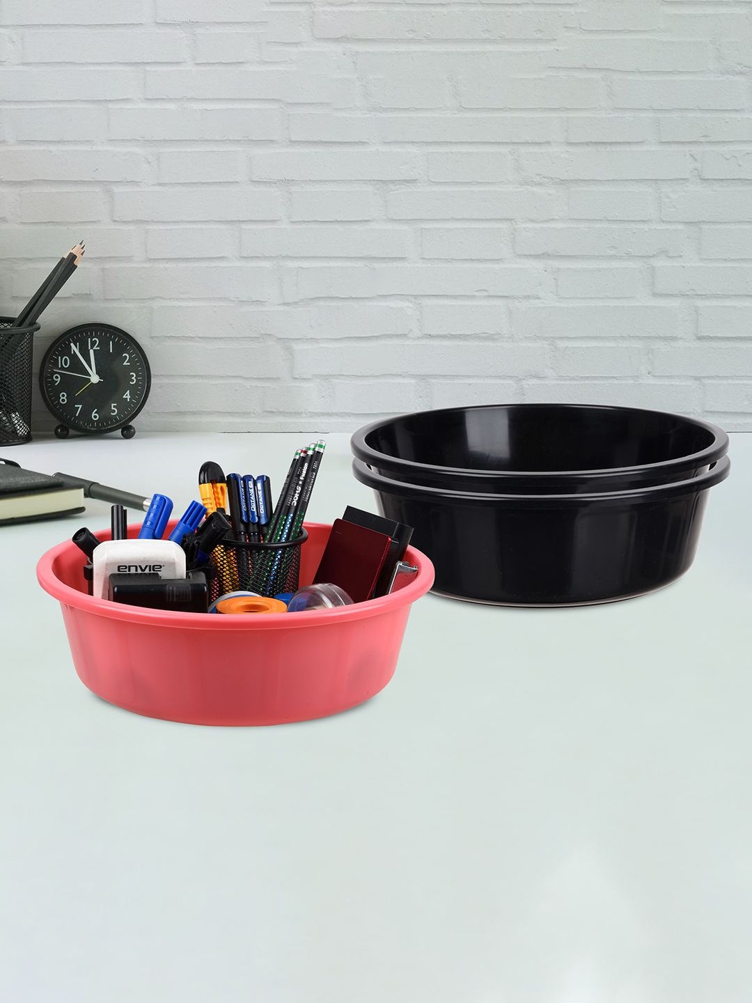 

Kuber Industries Pink 3 Pieces Multipurpose Storage Tub Organizer 6L