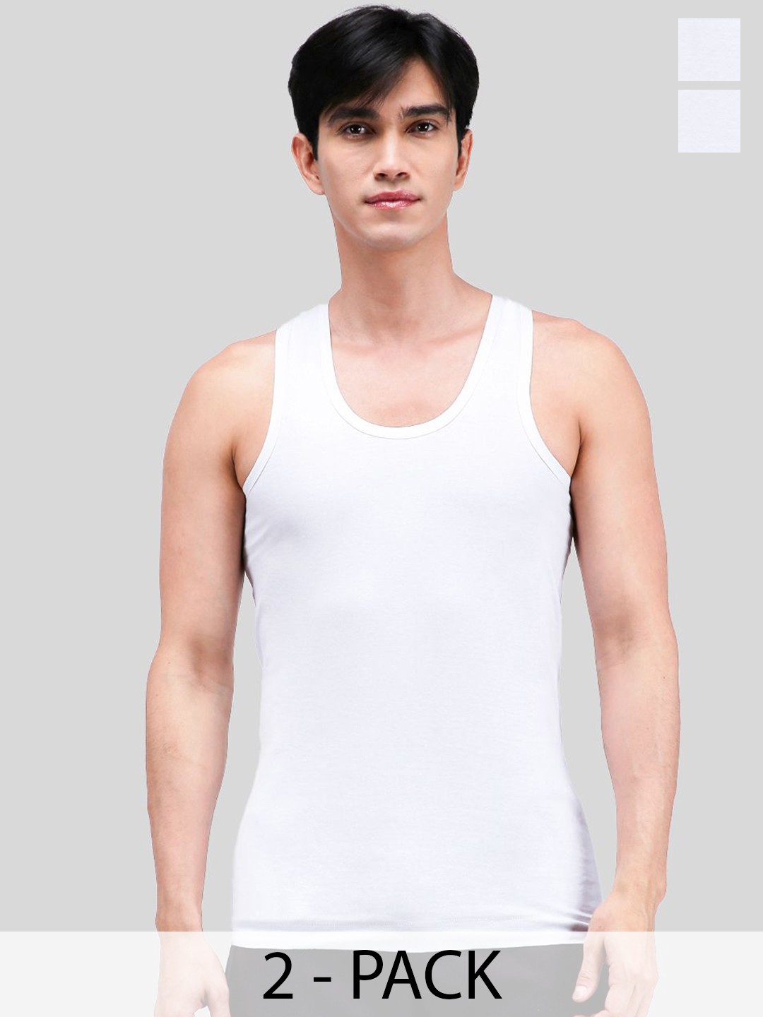 

AMUL COMFY Pack Of 2 Pure Cotton Undershirt Innerwear Vests AC-PLVESTWHTRN-WHT-3XL-2PC, White